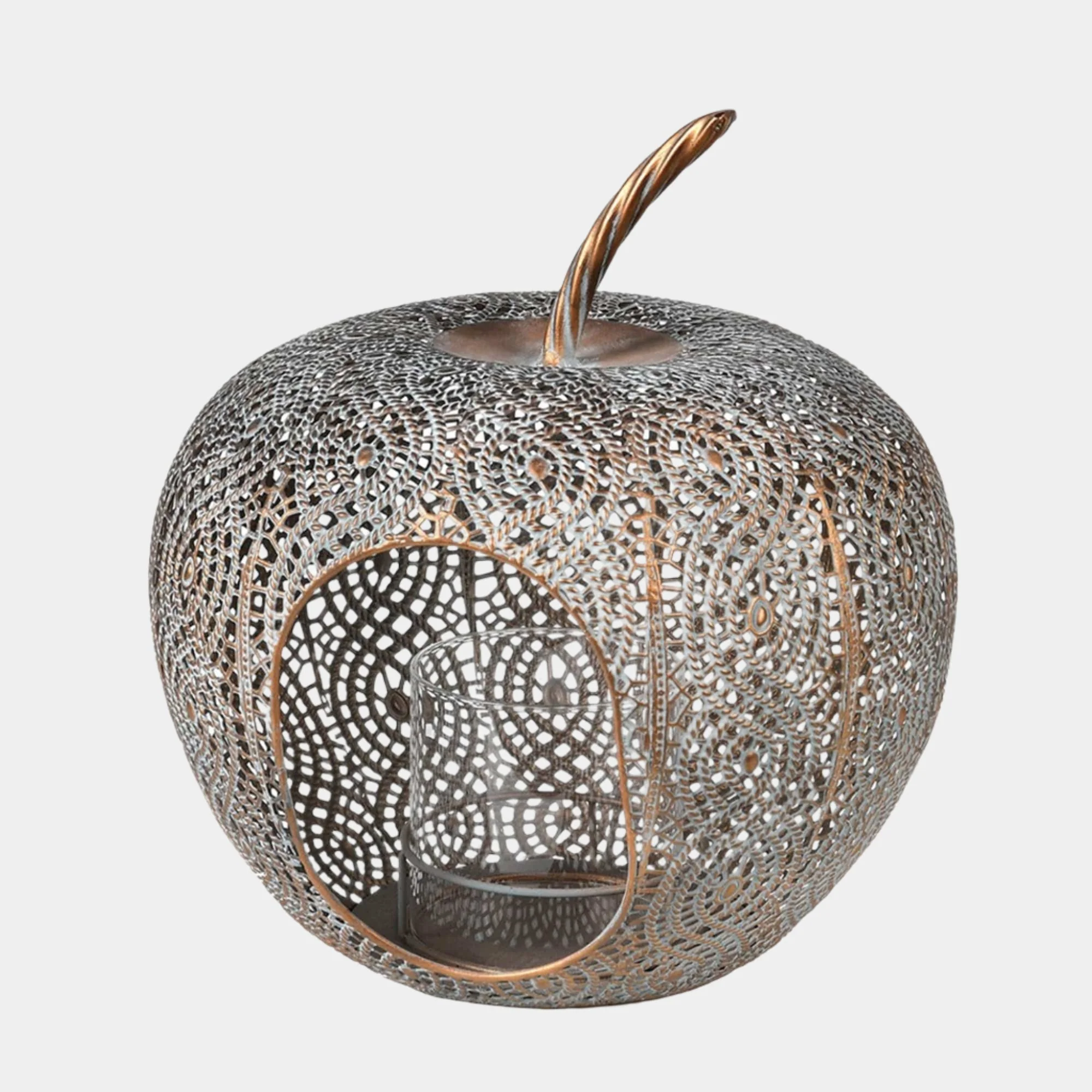 Amaya Apple - Candle Lantern, Bronze