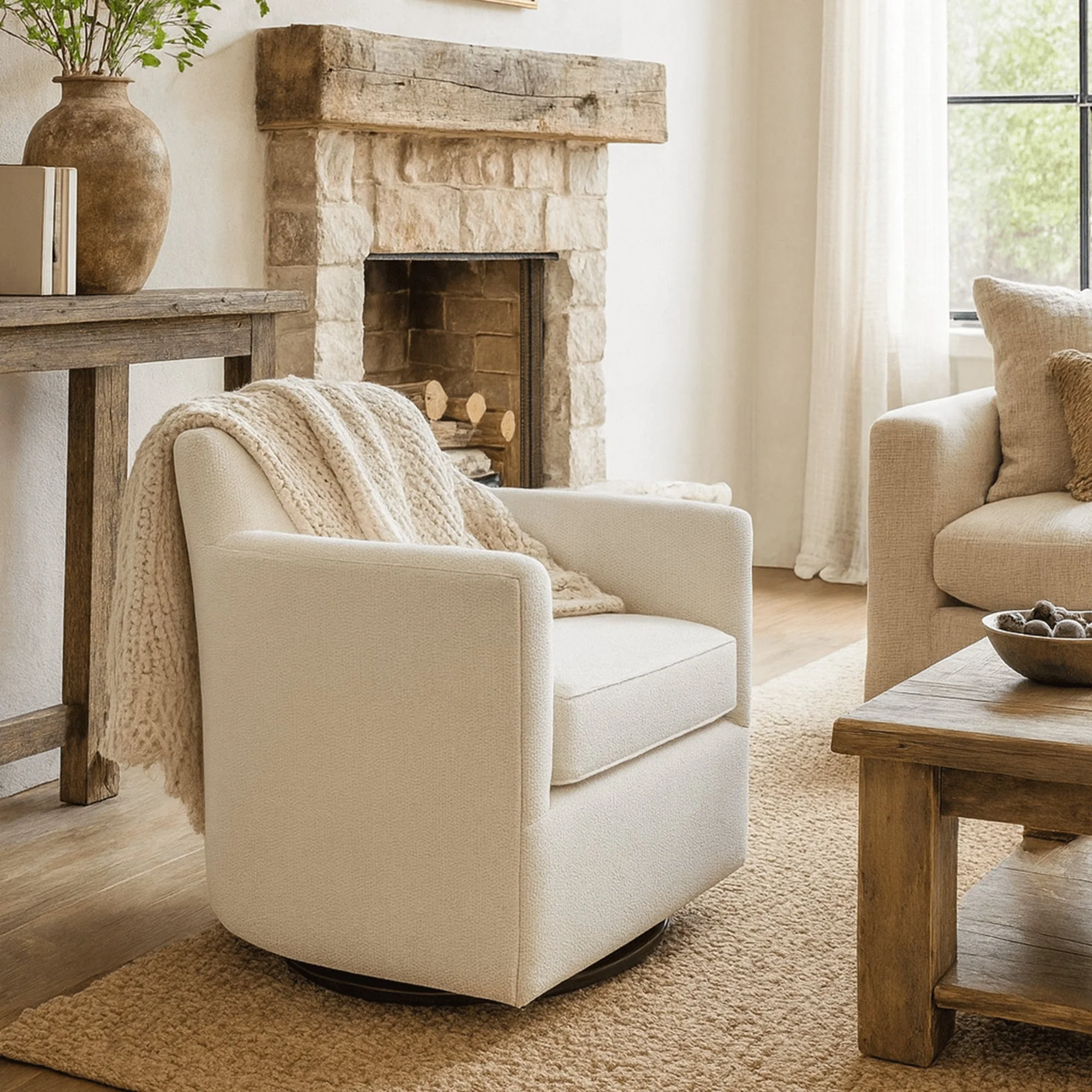 Arlo - Swivel Chair, Fabric - Image 7