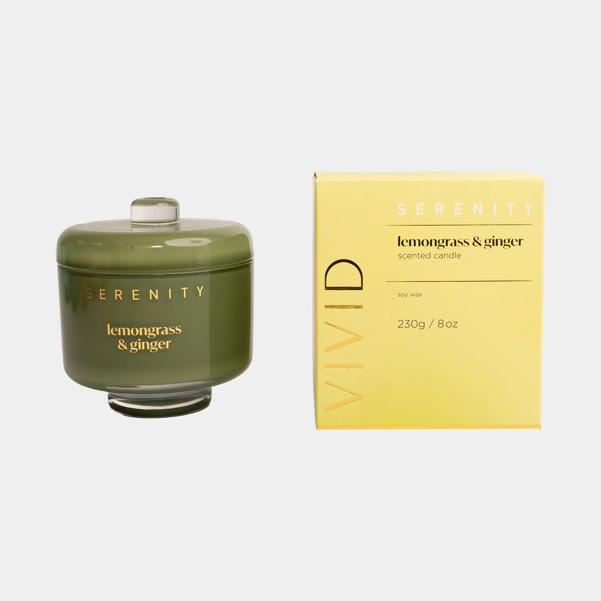Vivid - Lemongrass and Ginger Candle 230g - Image 2