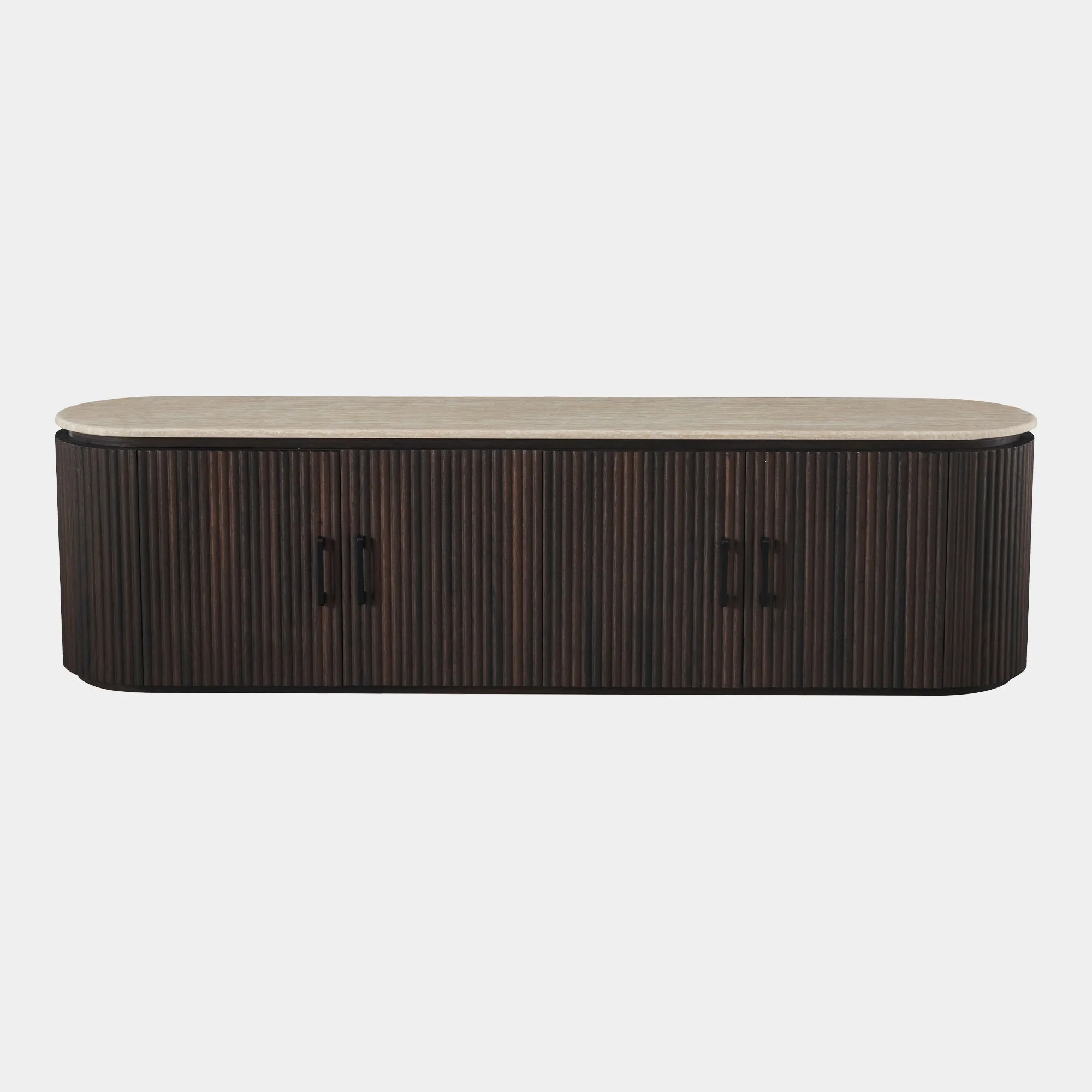 Asmara - Walnut TV Unit, Marble Effect Top