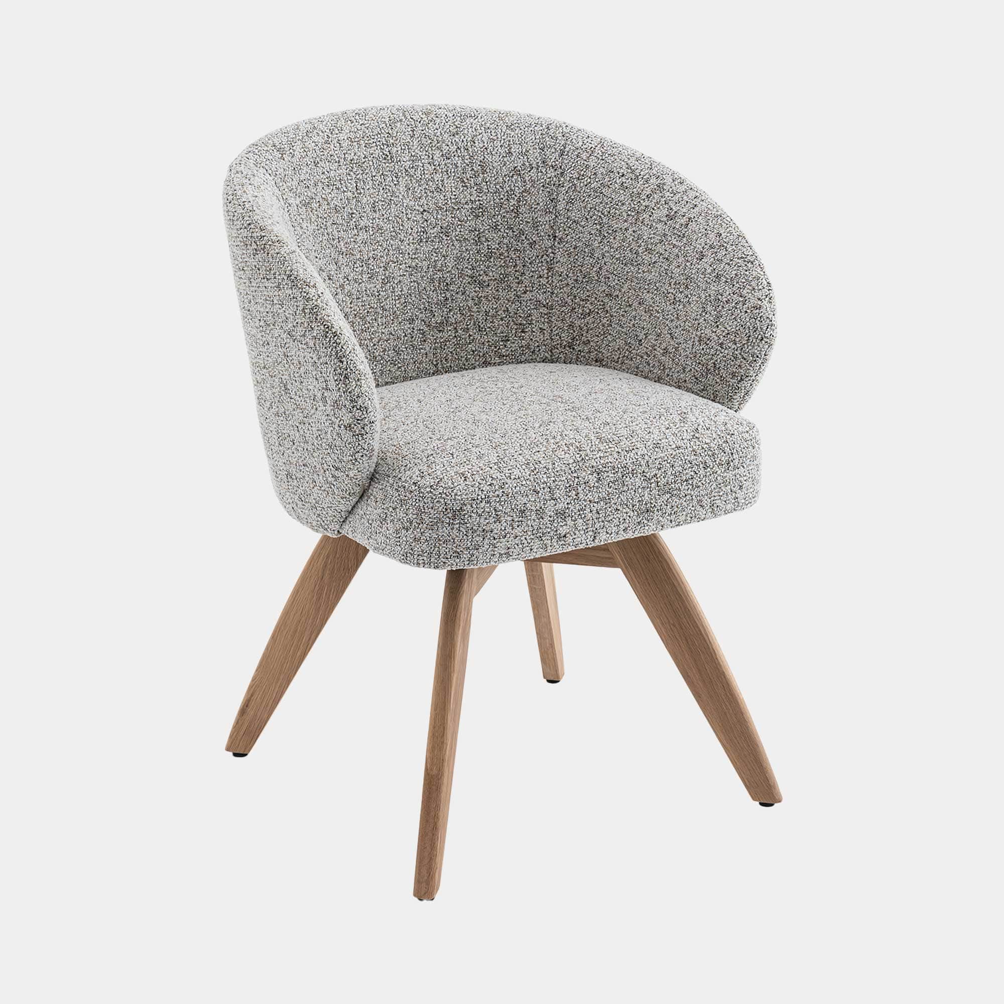 Augusta - Swivel Dining Chair With Oak Leg, Fabric