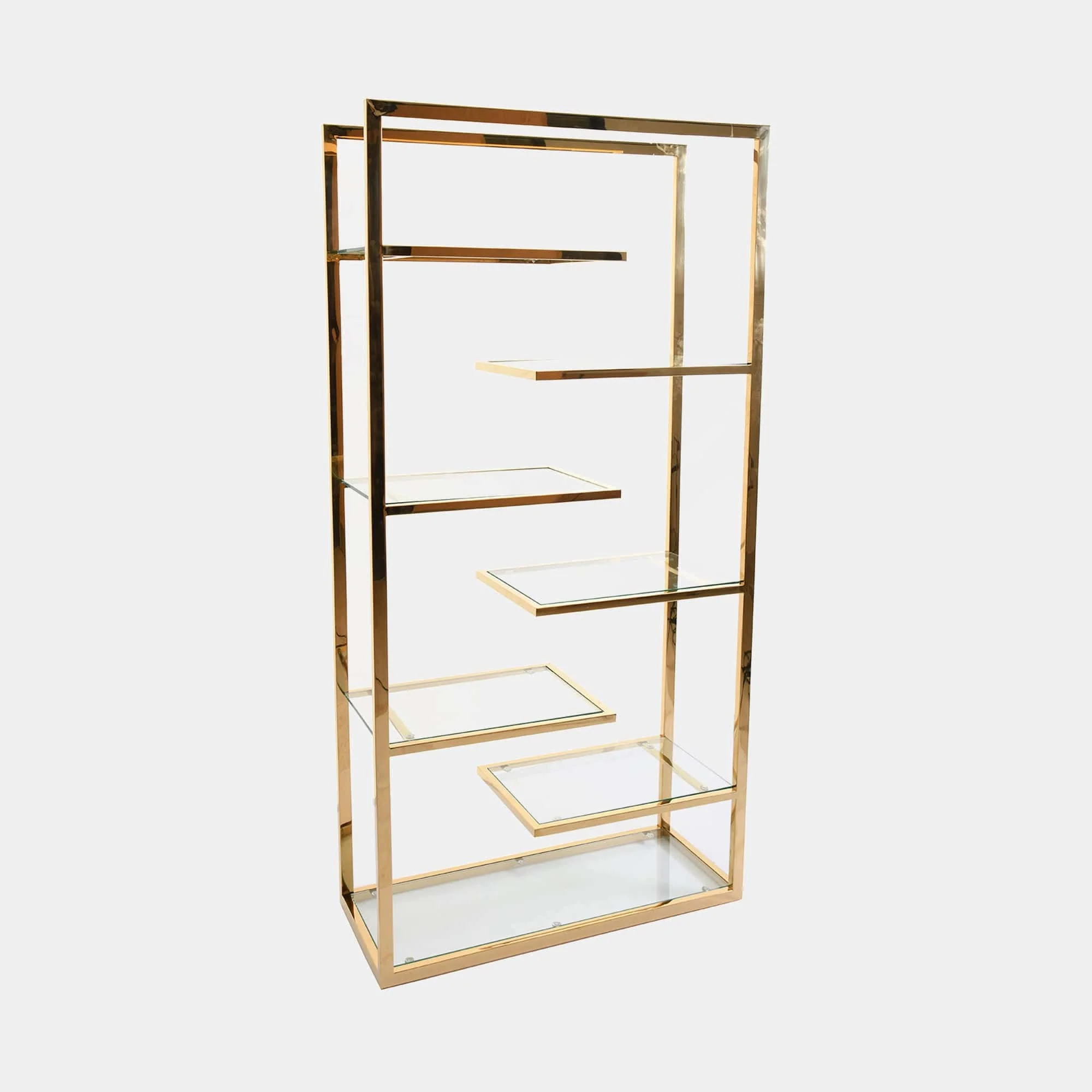 Auric - Shelving Unit, Gold Frame