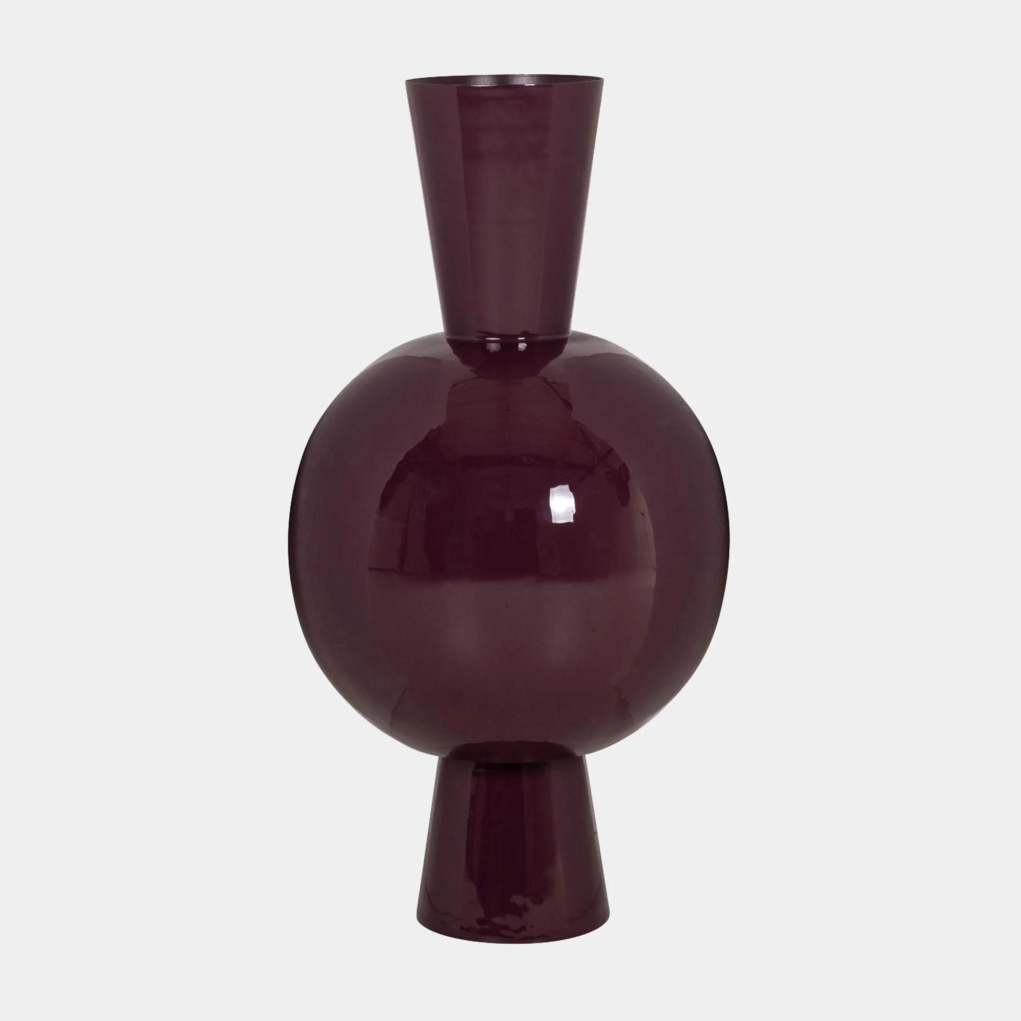 Avine - Metal Vase, Burgundy