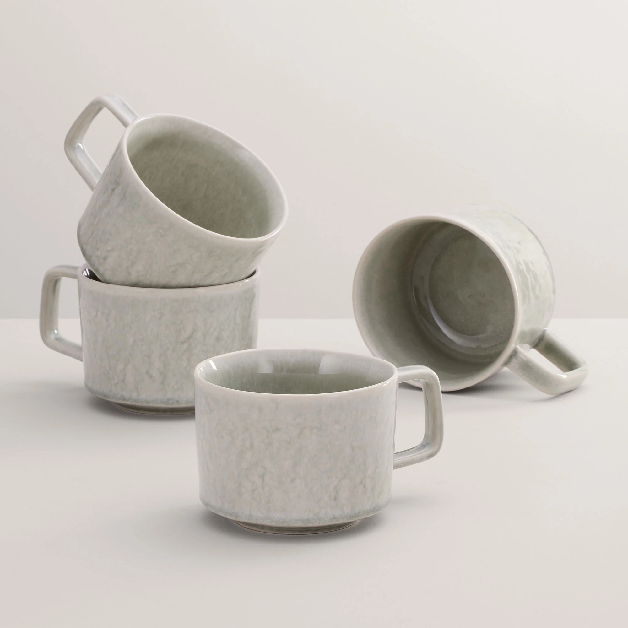 Bantham Sage Green Stoneware - Large Mugs, Set of 4 - Image 2