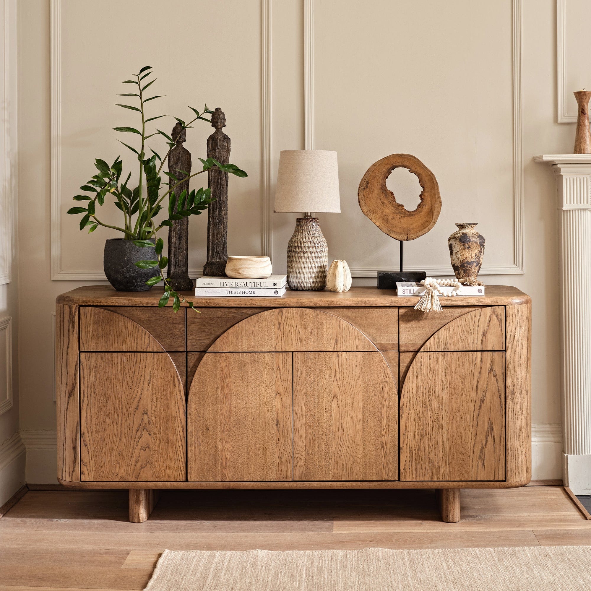 Barton - 4 Door Sideboard, Solid Oak - Image 2