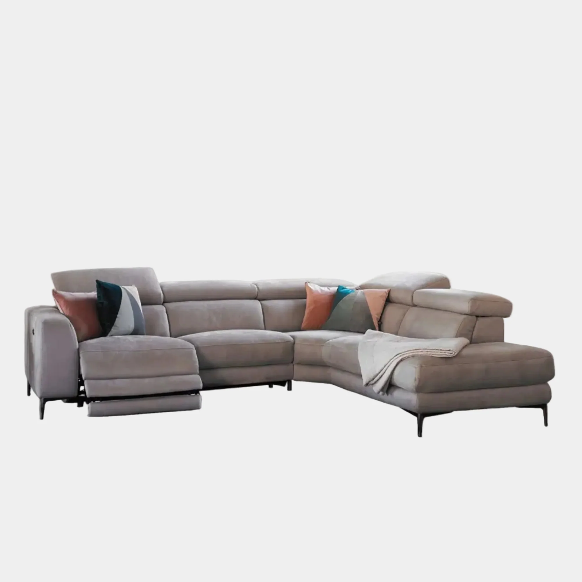 Bella - Corner Recliner Sofa With USB Function, Fabric - Image 3
