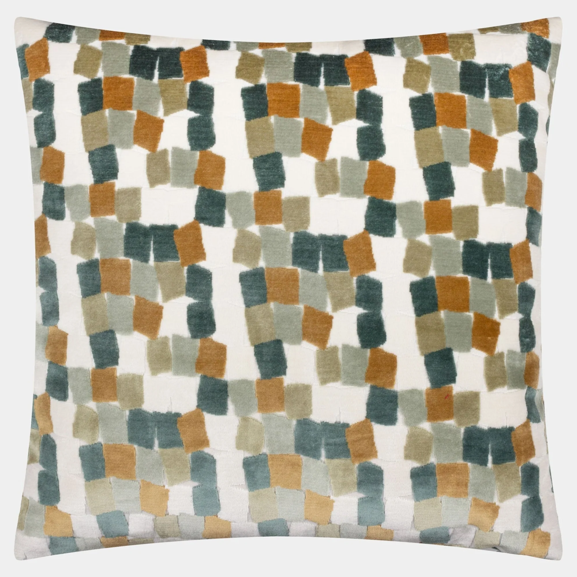 Blocks Velvet - Green Cushion 45x45cm