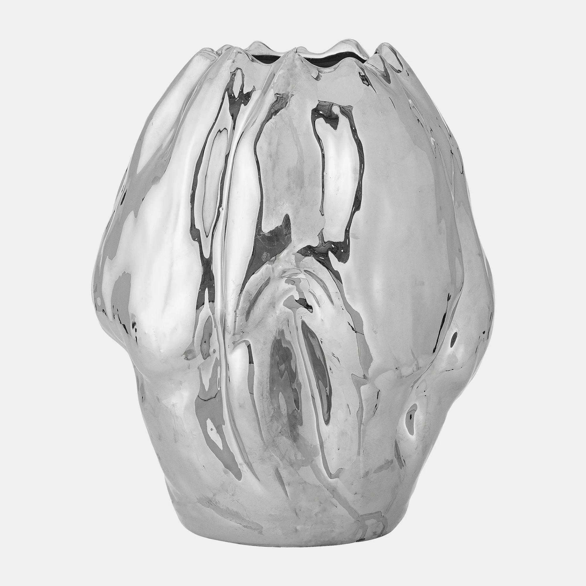 Bobby - Stoneware Vase, Silver