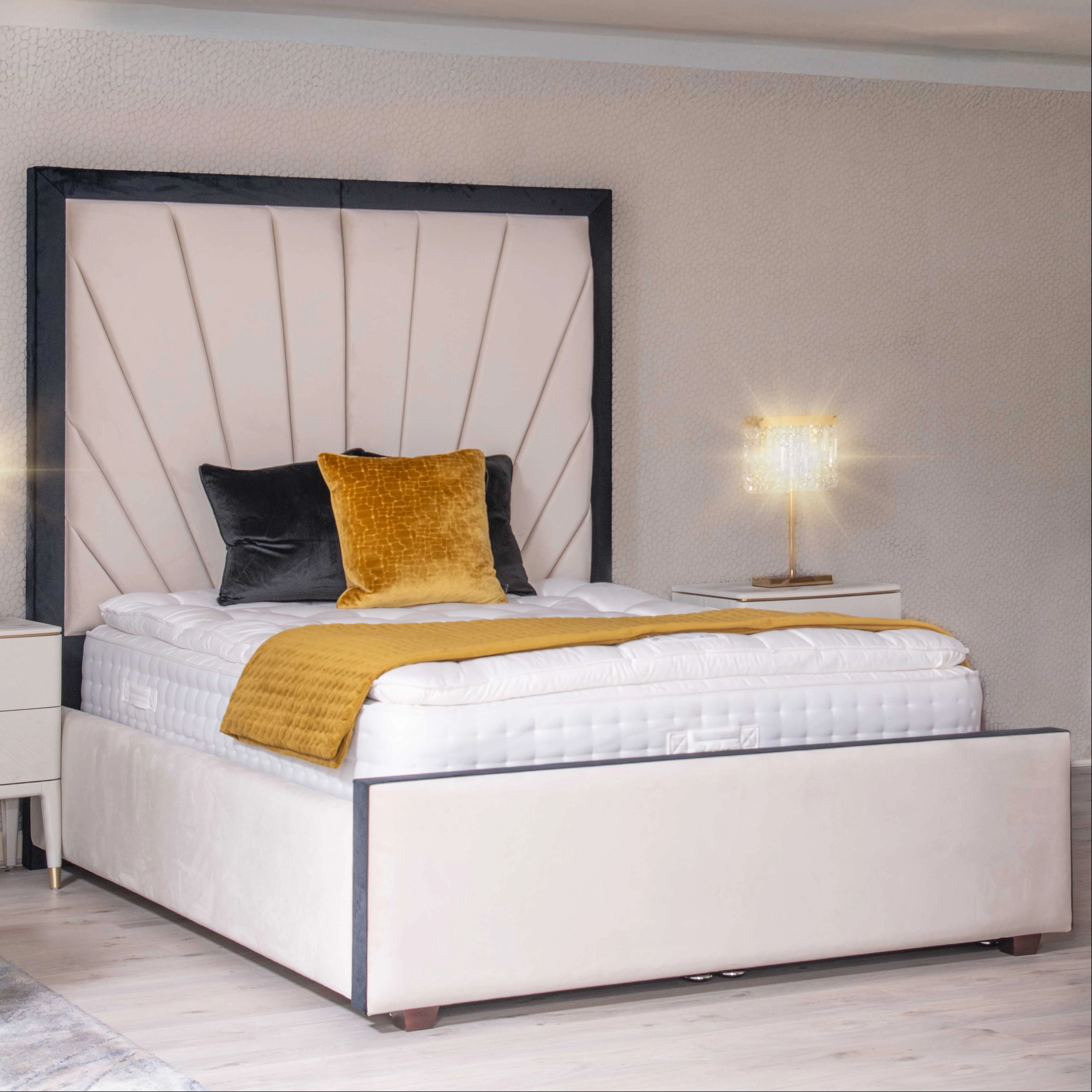 Brigid - Bed Frame & Tall Headboard