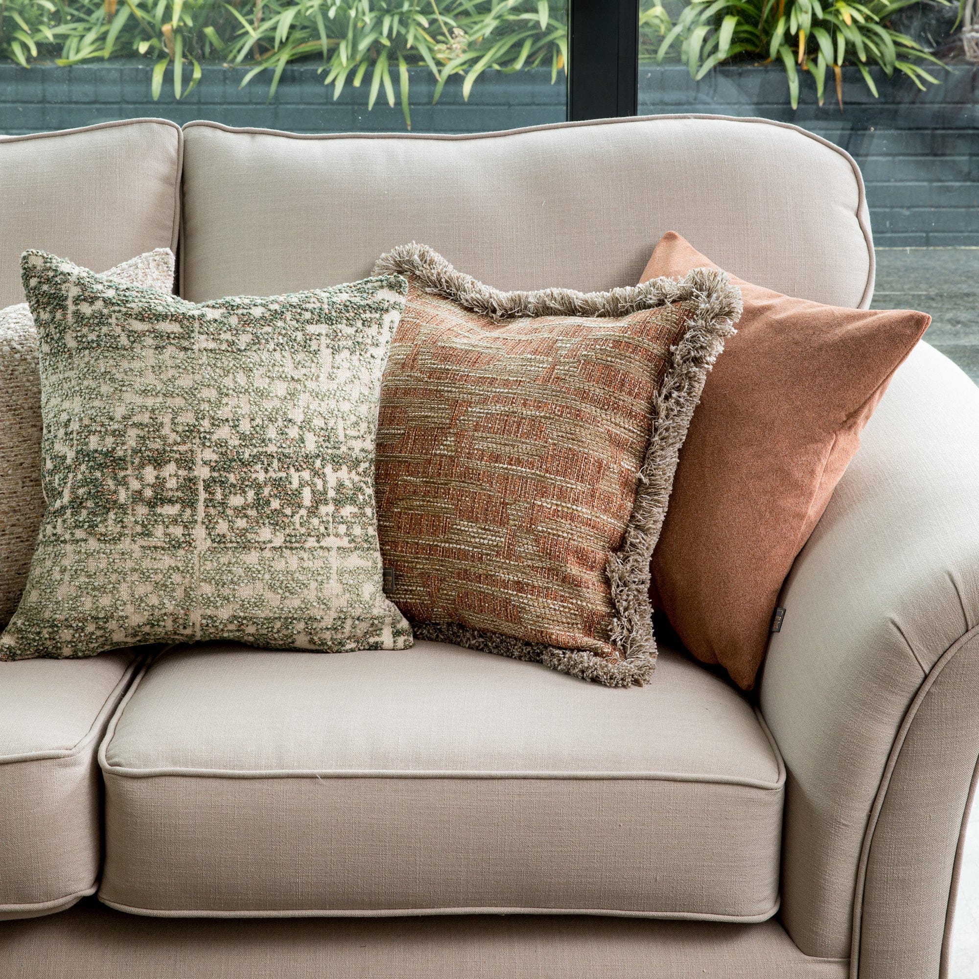 Carrington - Green Rose Cushion 43x43cm - Image 2