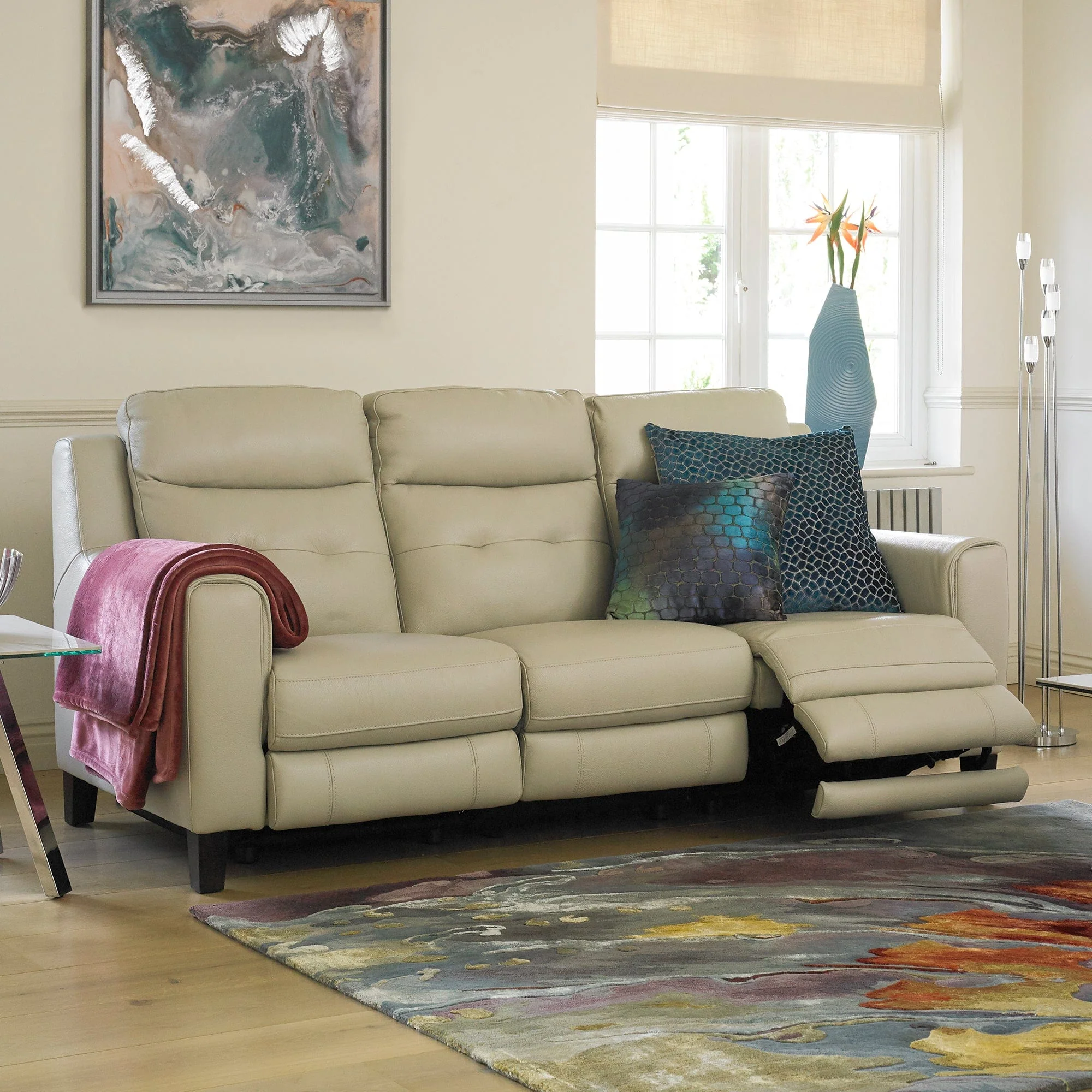 Caserta - 3 Seat Power Recliner Sofa, Leather - Image 2