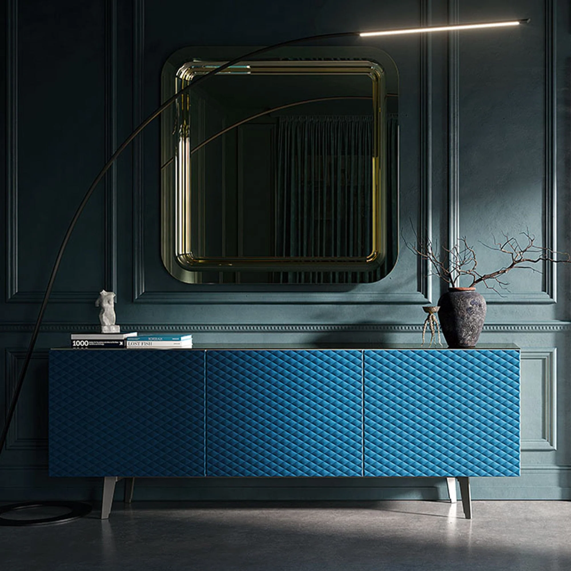 Cattelan Italia Absolut - 3 Door Sideboard, Blue Leather Doors - Image 2