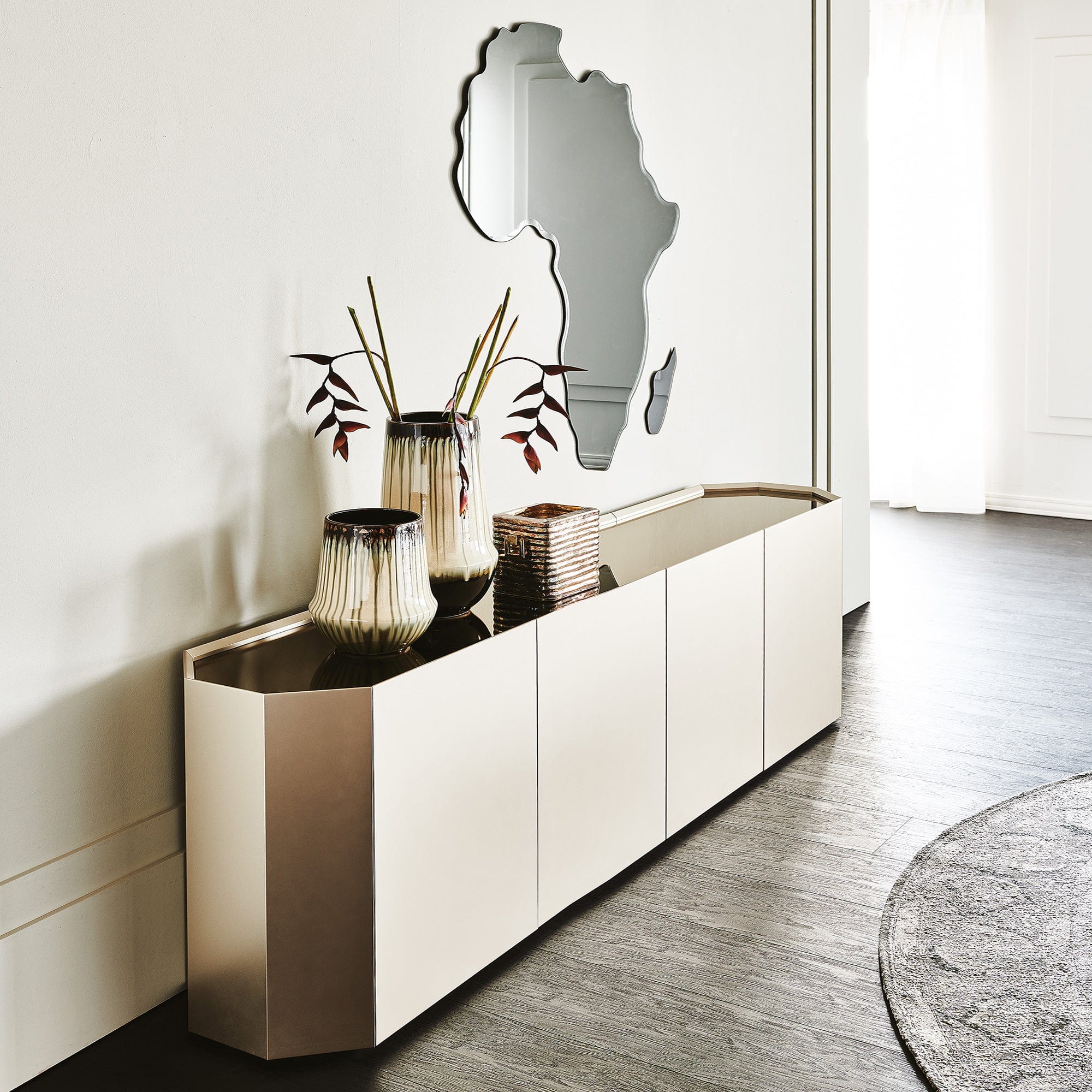 Cattelan Italia Chelsea - 4 Door Sideboard, Glass - Image 3