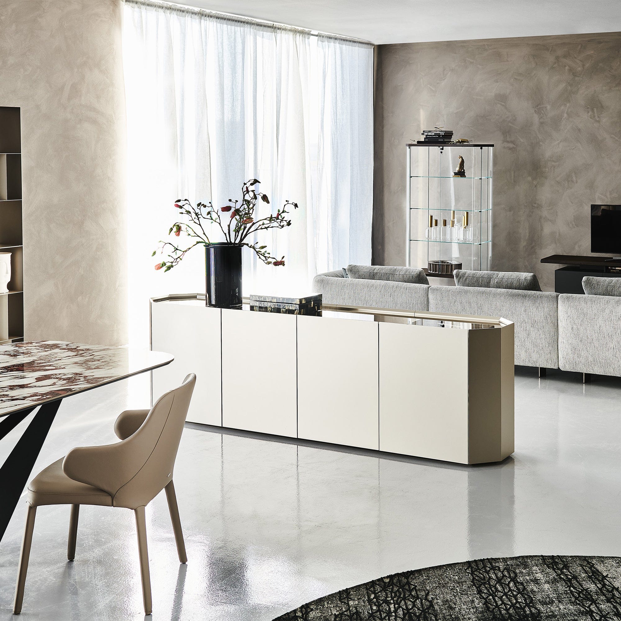 Cattelan Italia Chelsea - 4 Door Sideboard, Glass - Image 6