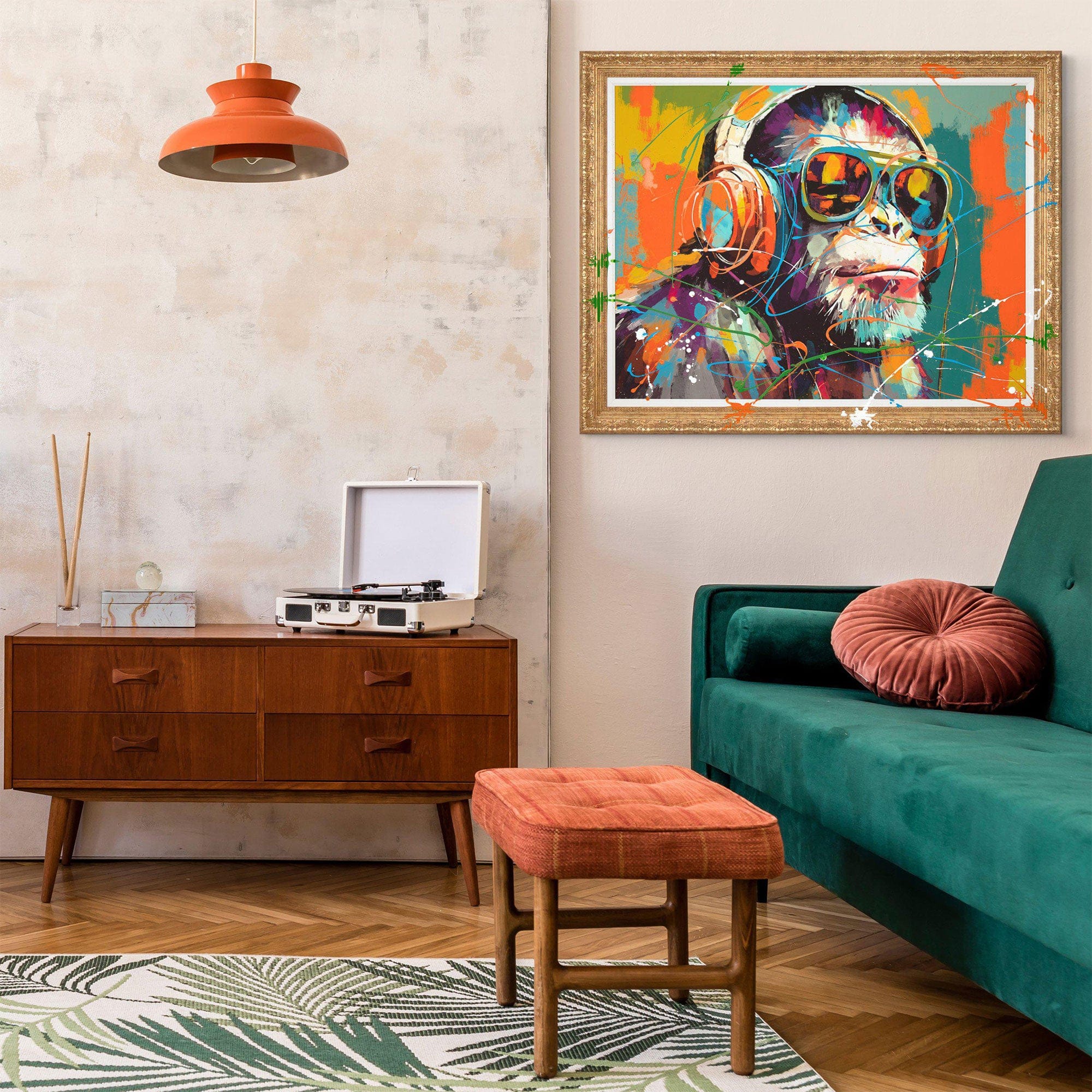 Chillin Chimp - Framed Wall Art Print By Sabrina Roscino - Image 2