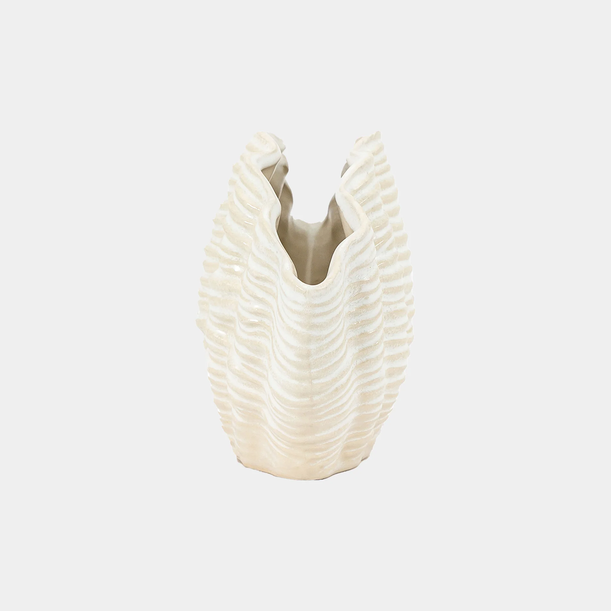 Clam - Ceramic Vase, White - Image 5