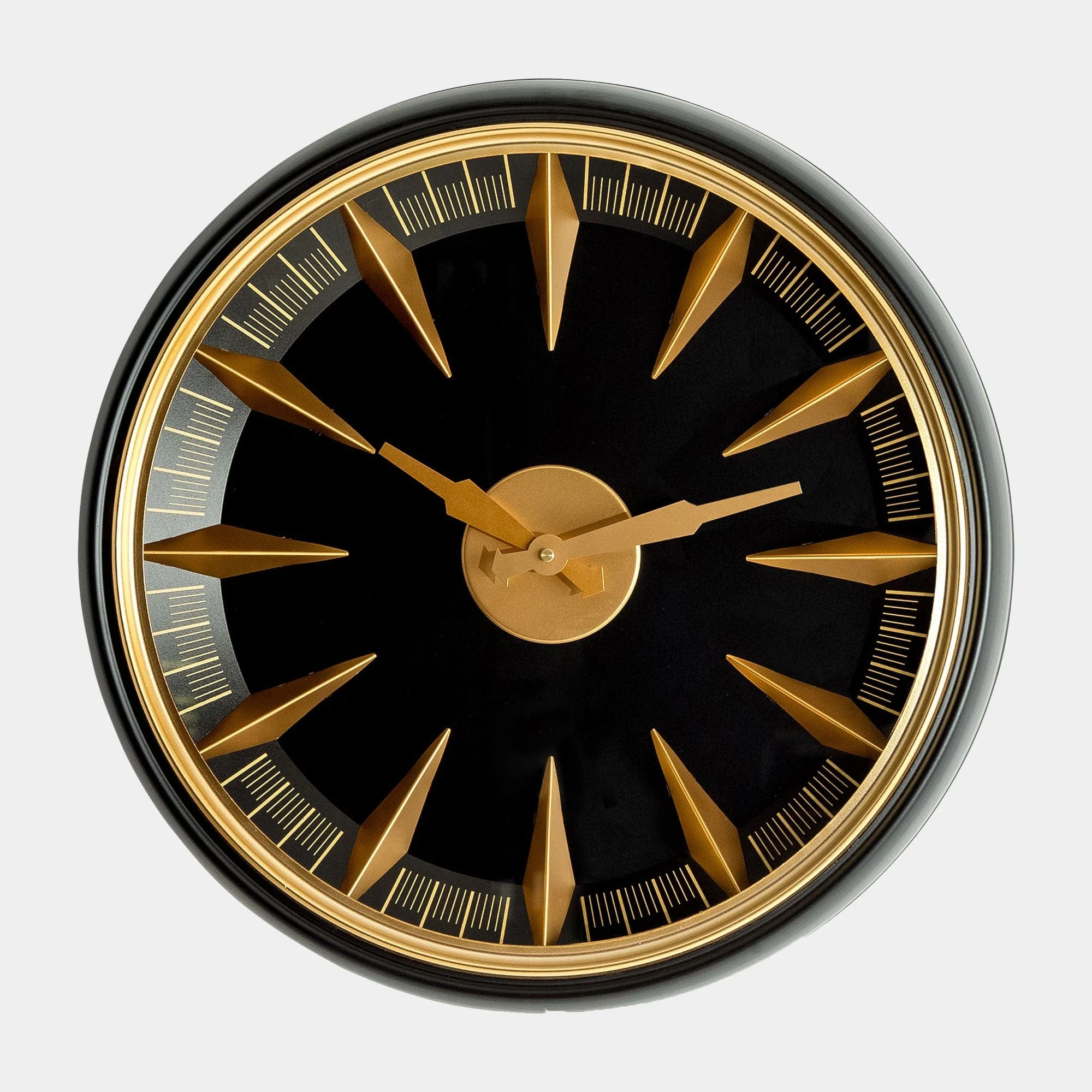 Compass - Wall Clock, Black & Gold