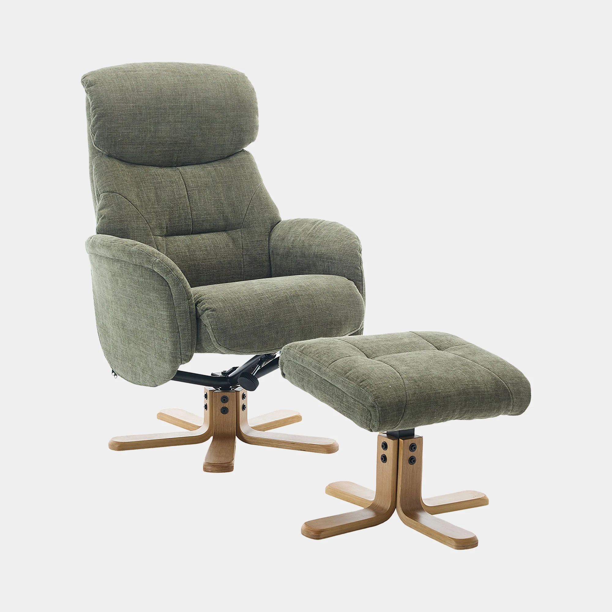Cortina - Swivel Chair With Footstool, Fabric - Image 11