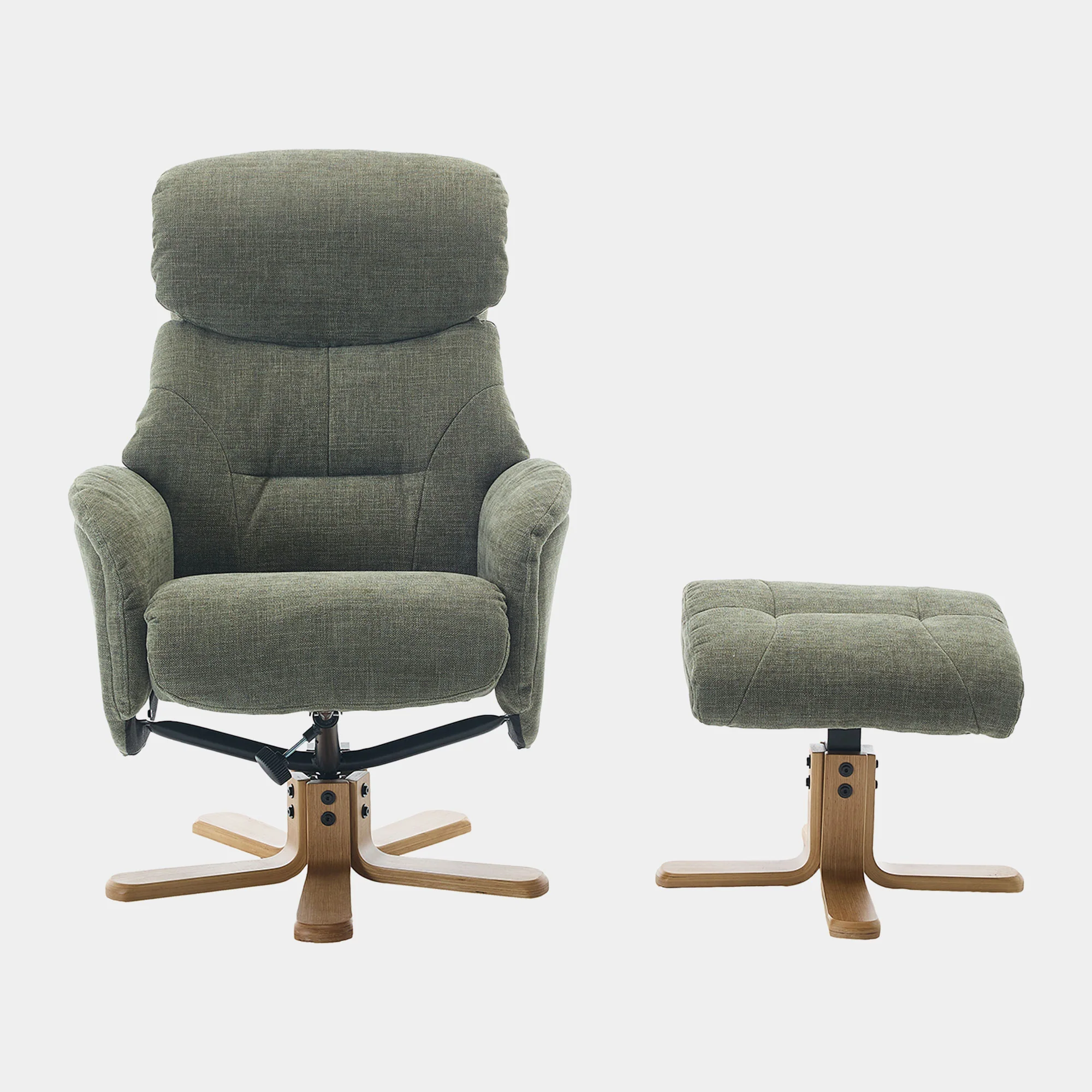 Cortina - Swivel Chair With Footstool, Fabric - Image 12