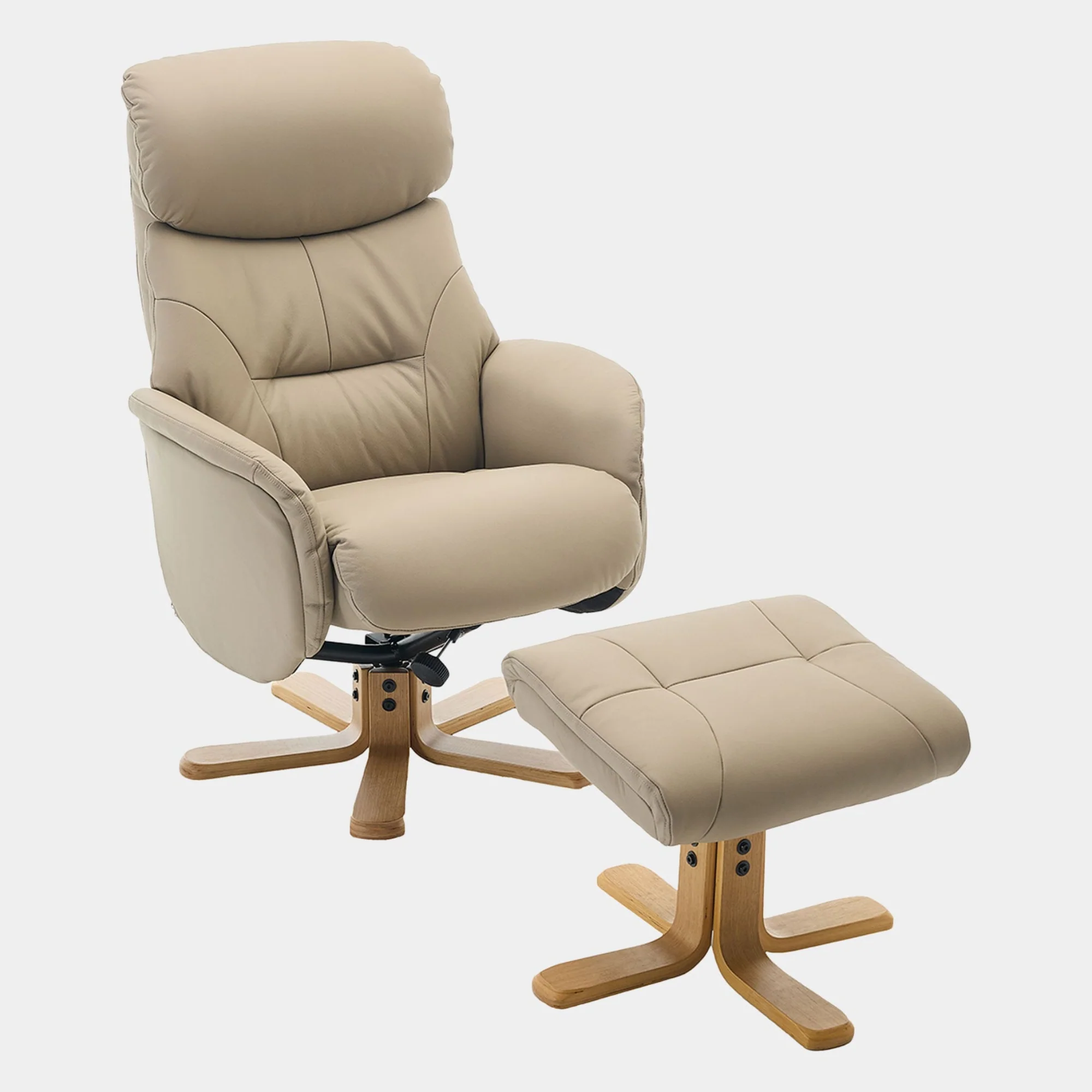 Cortina - Swivel Chair With Footstool, Leather