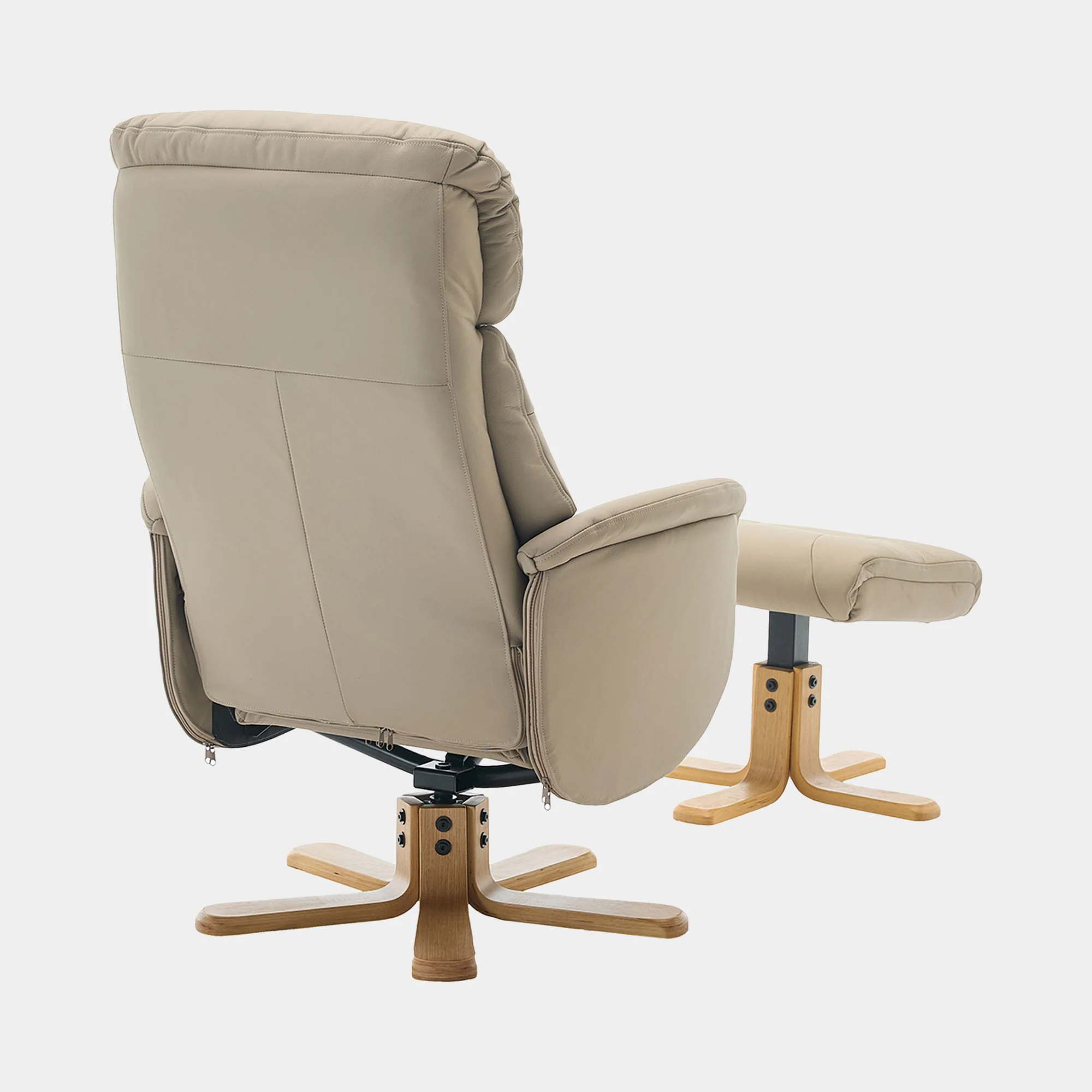 Cortina - Swivel Chair With Footstool, Leather - Image 10