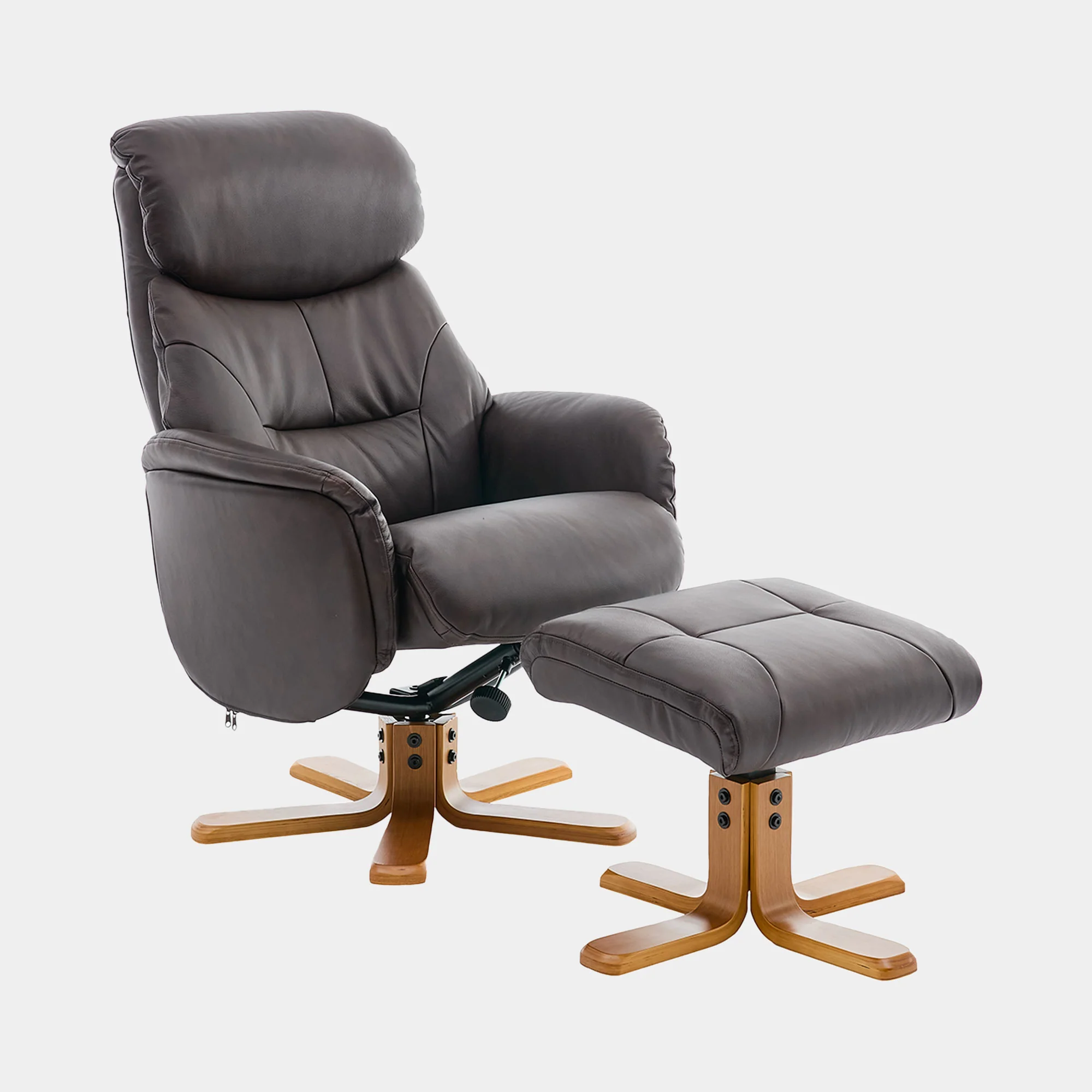 Cortina - Swivel Chair With Footstool, Leather - Image 13