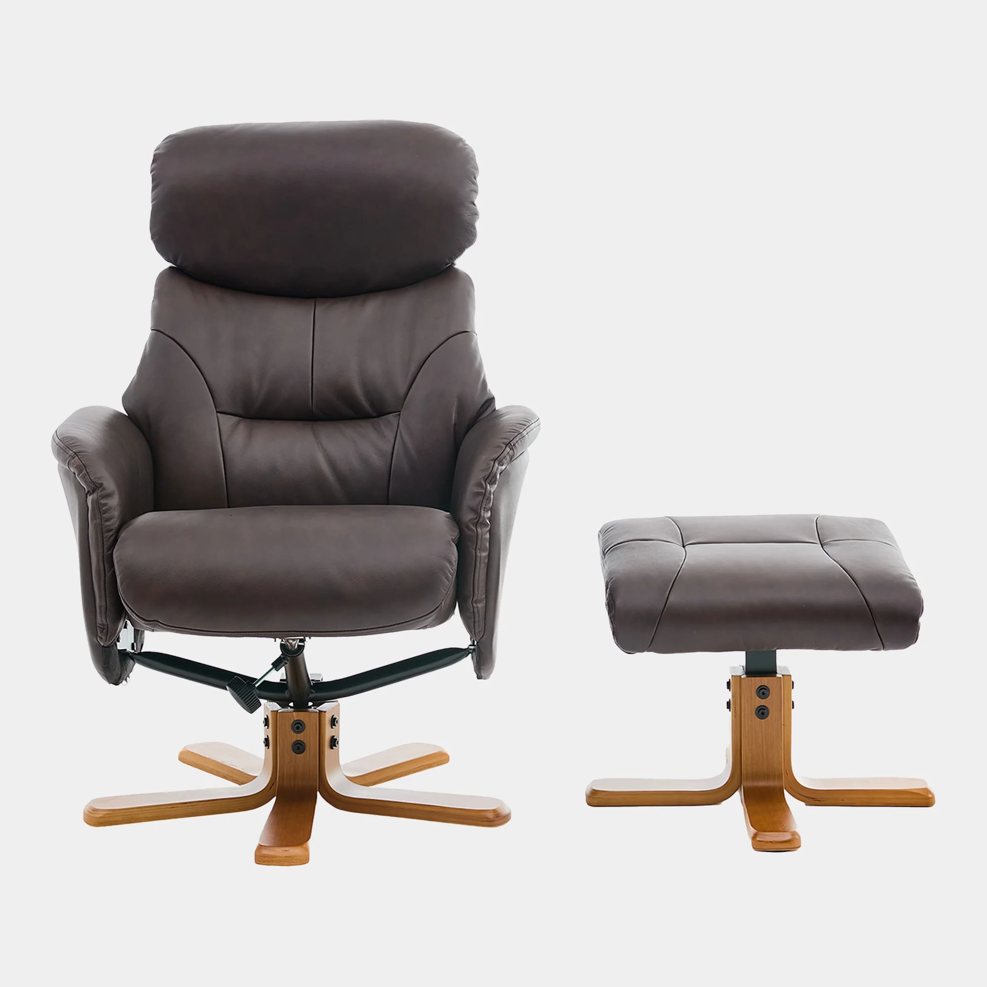 Cortina - Swivel Chair With Footstool, Leather - Image 14