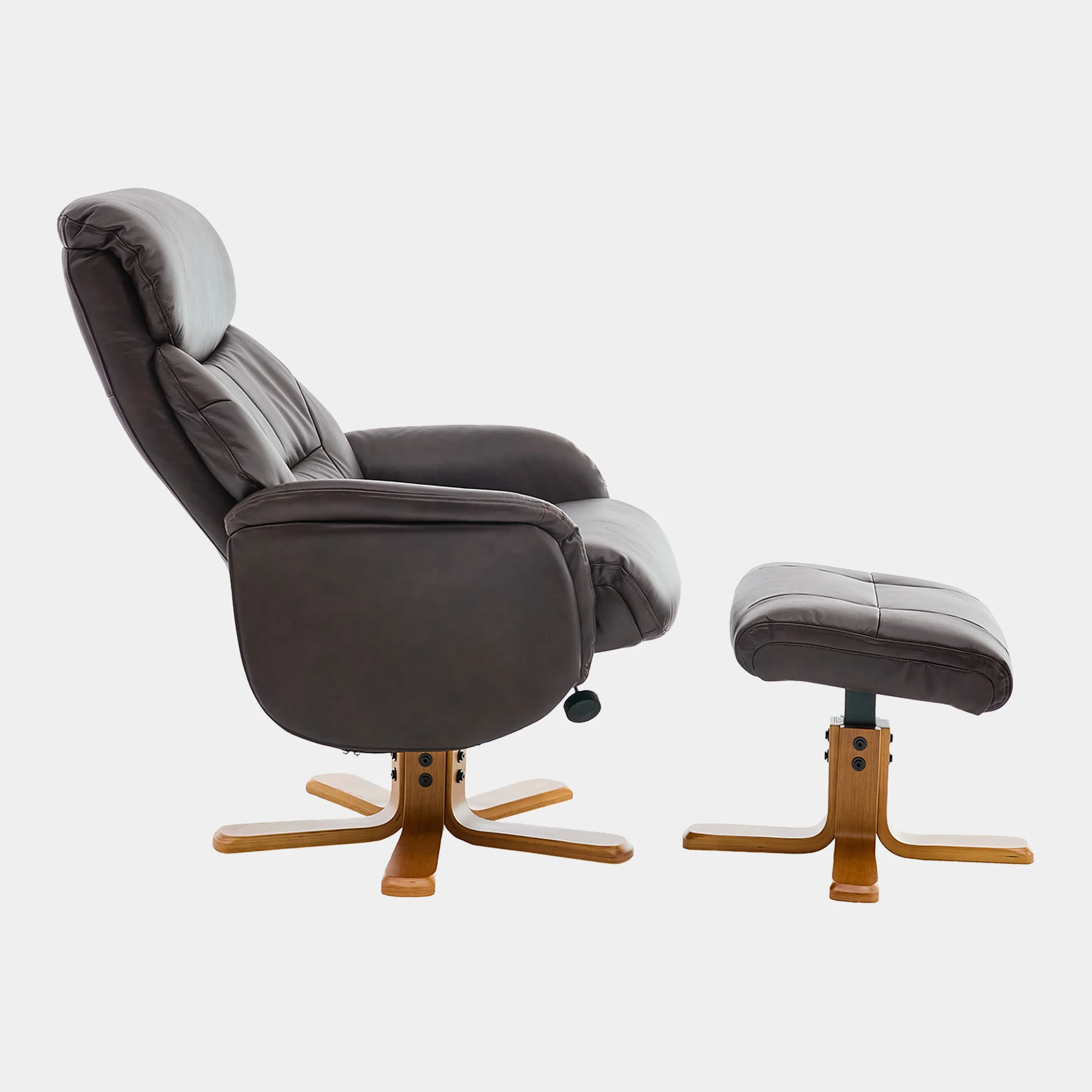 Cortina - Swivel Chair With Footstool, Leather - Image 15