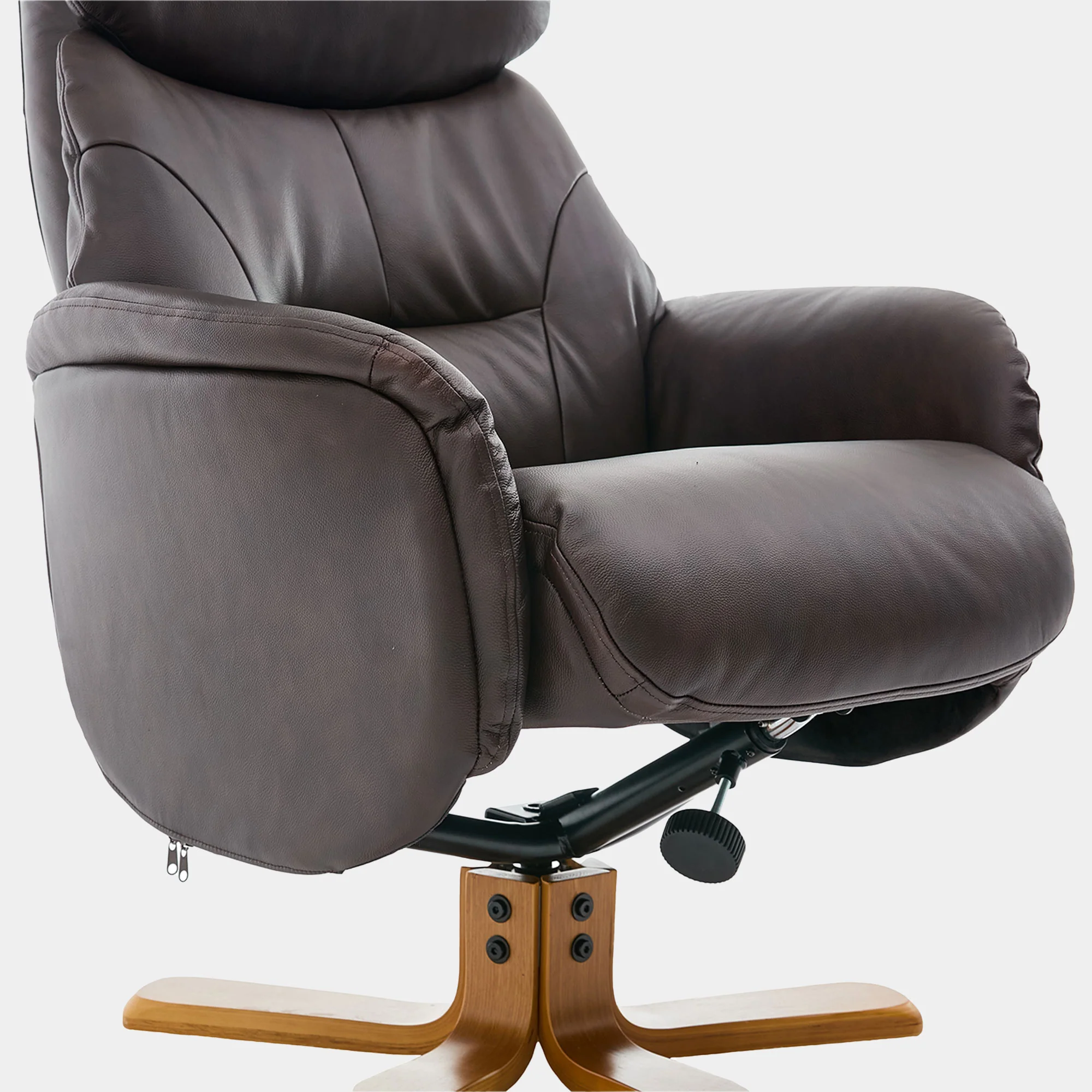 Cortina - Swivel Chair With Footstool, Leather - Image 18