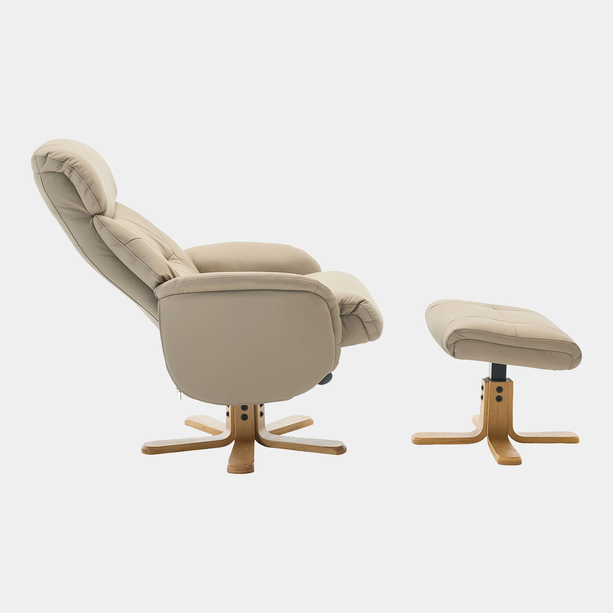 Cortina - Swivel Chair With Footstool, Leather - Image 2