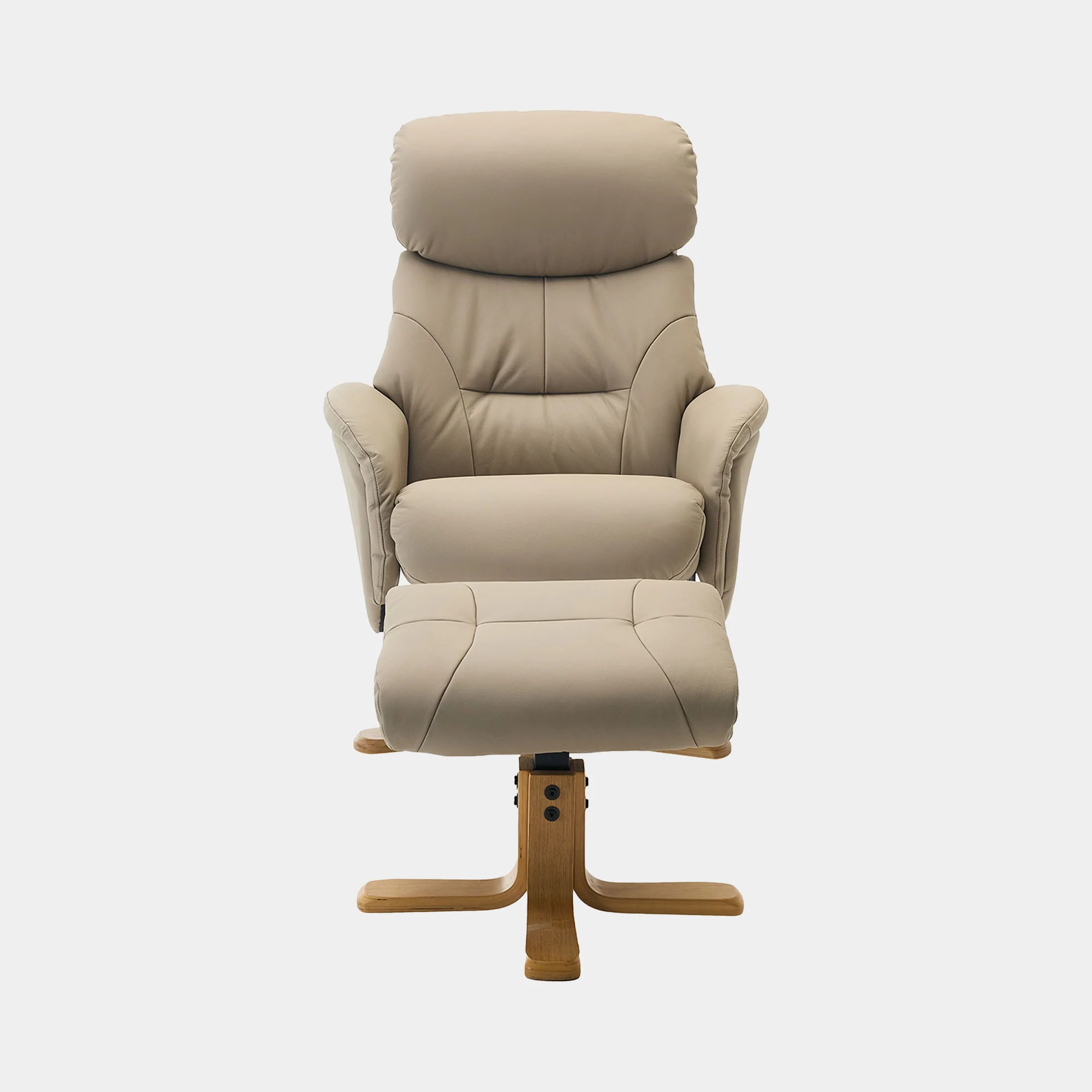 Cortina - Swivel Chair With Footstool, Leather - Image 4
