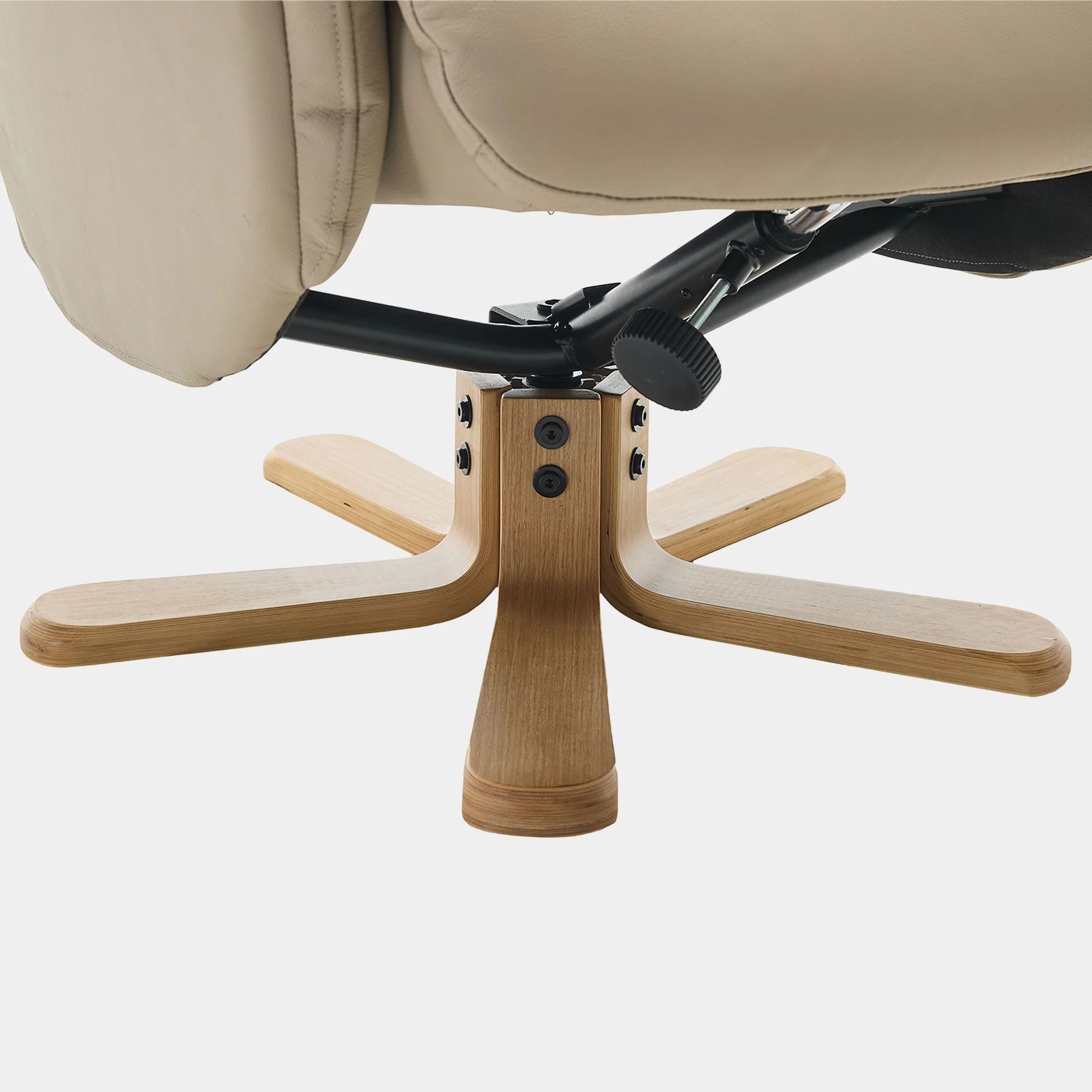 Cortina - Swivel Chair With Footstool, Leather - Image 7