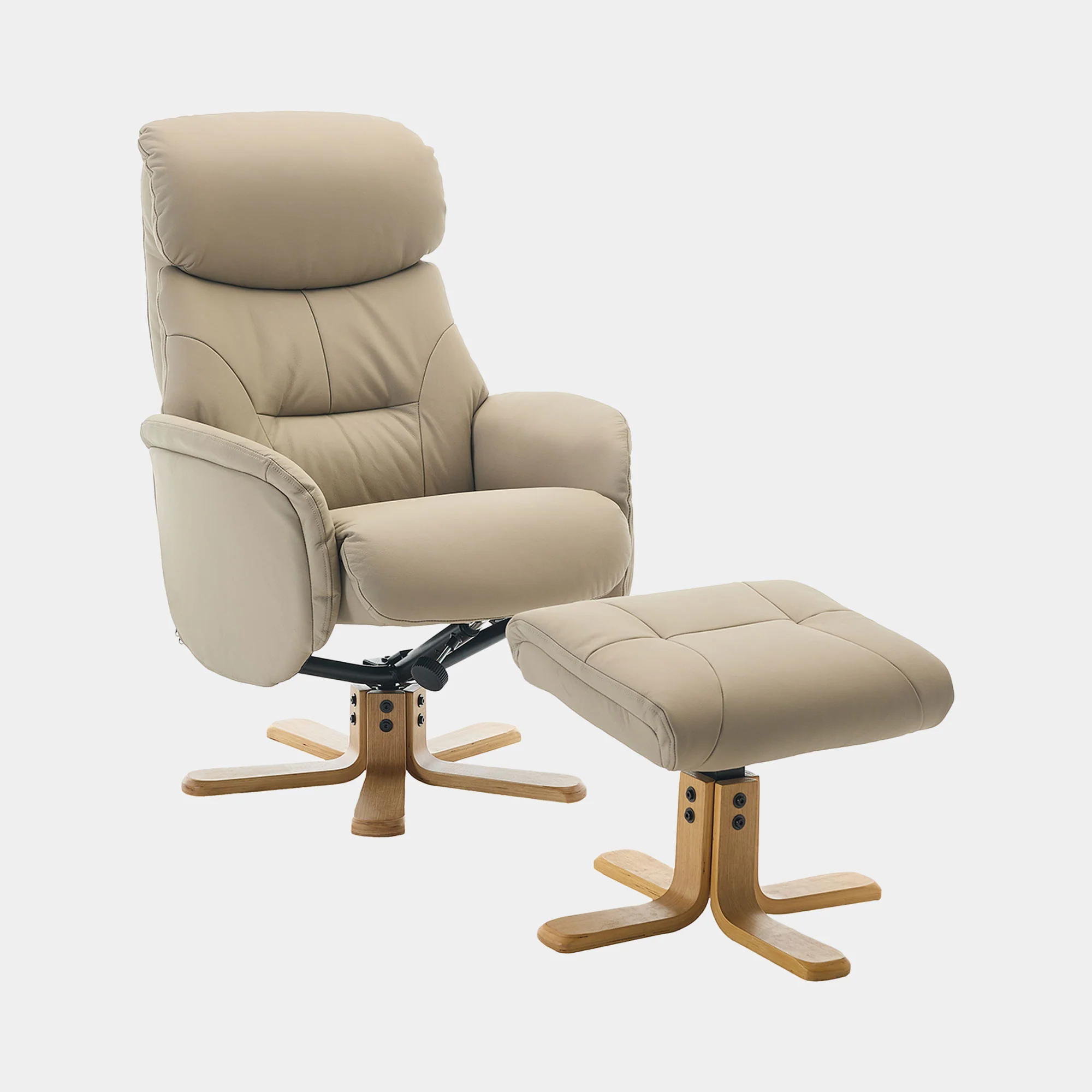 Cortina - Swivel Chair With Footstool, Leather - Image 9