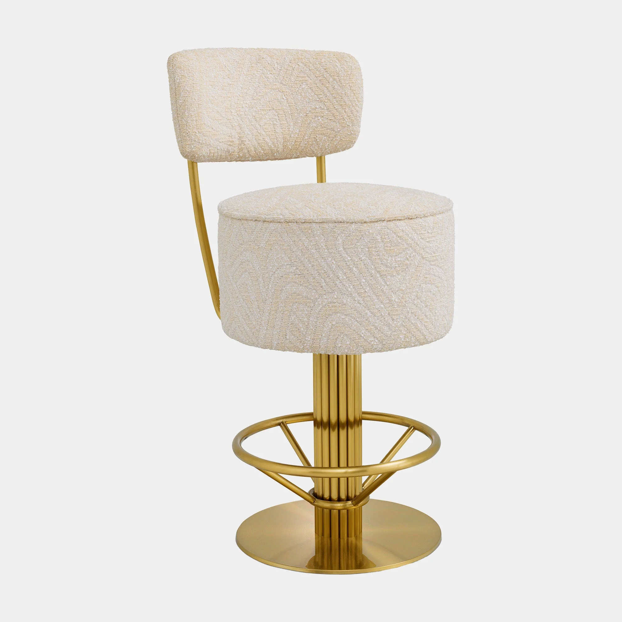 Eichholtz Carelton - Swivel Counter Stool With Back, Fabric