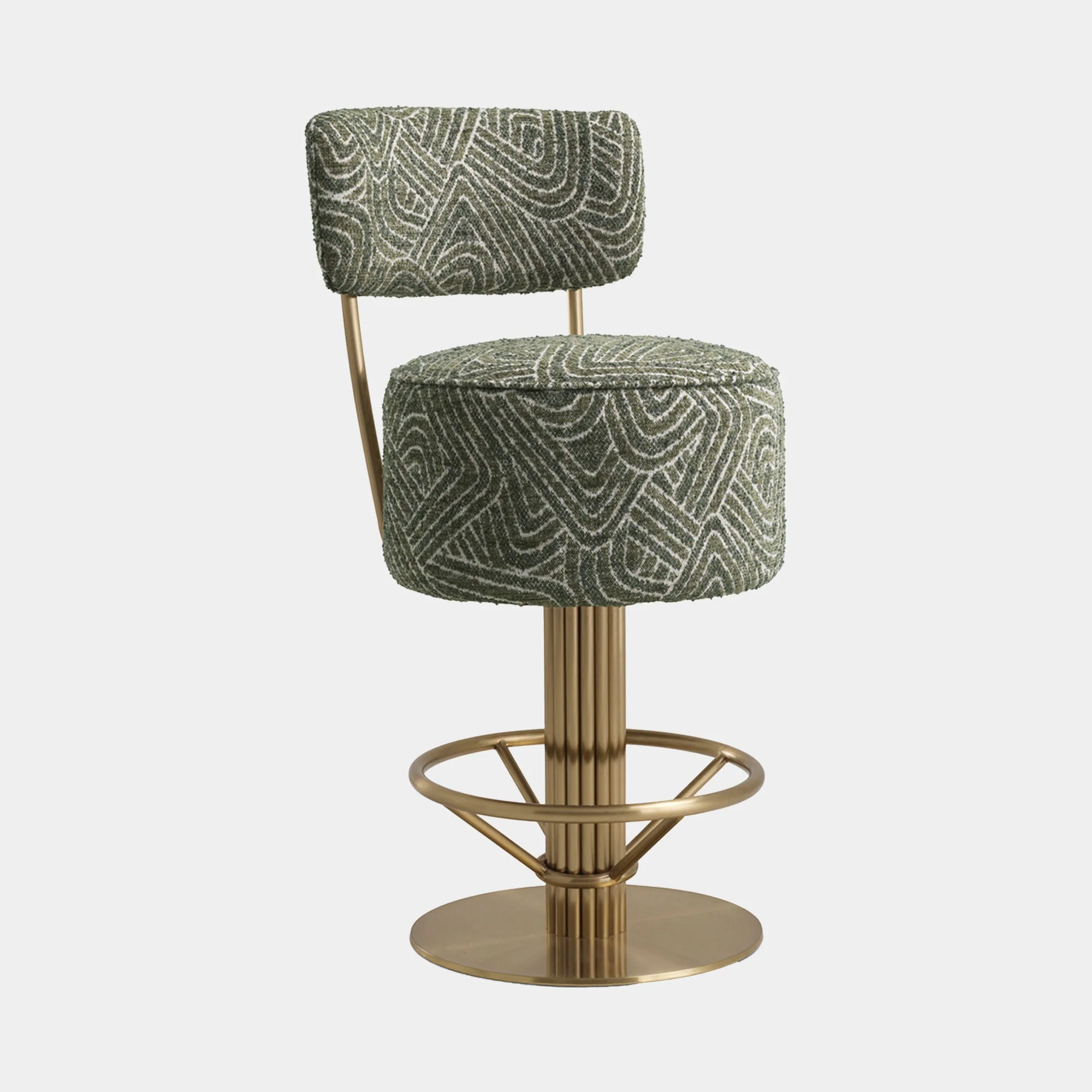 Eichholtz Carelton - Swivel Counter Stool With Back, Fabric - Image 11