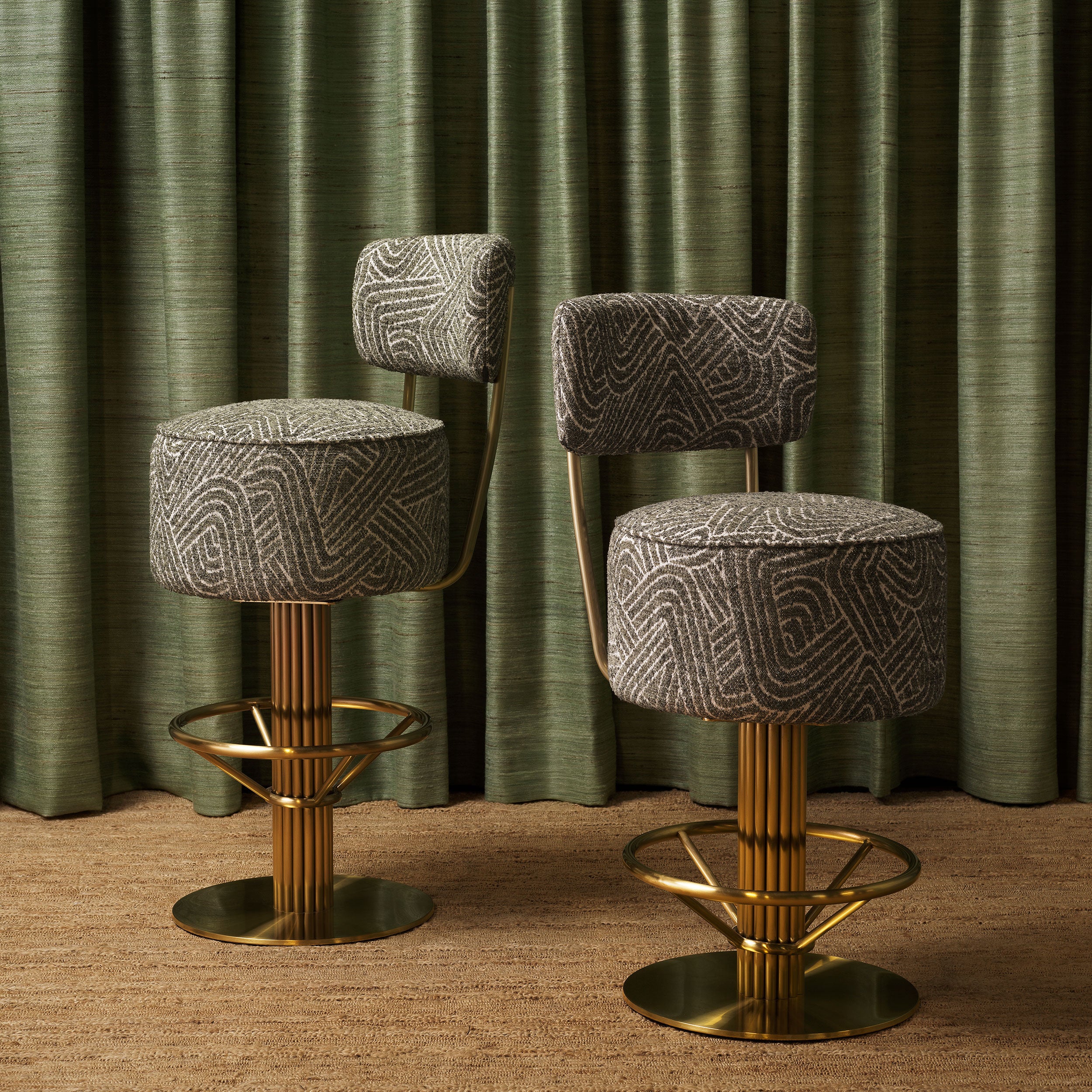 Eichholtz Carelton - Swivel Counter Stool With Back, Fabric - Image 12