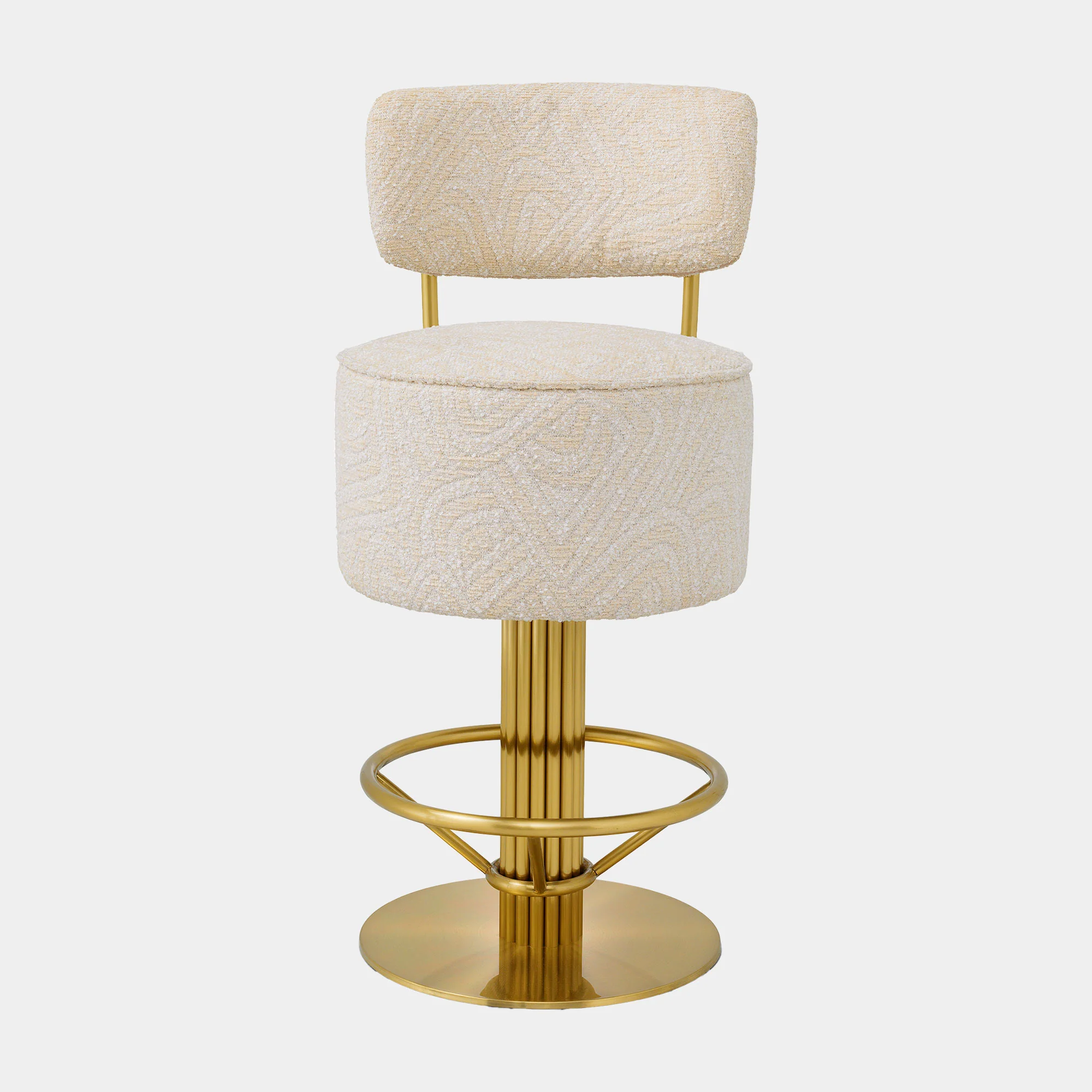 Eichholtz Carelton - Swivel Counter Stool With Back, Fabric - Image 3