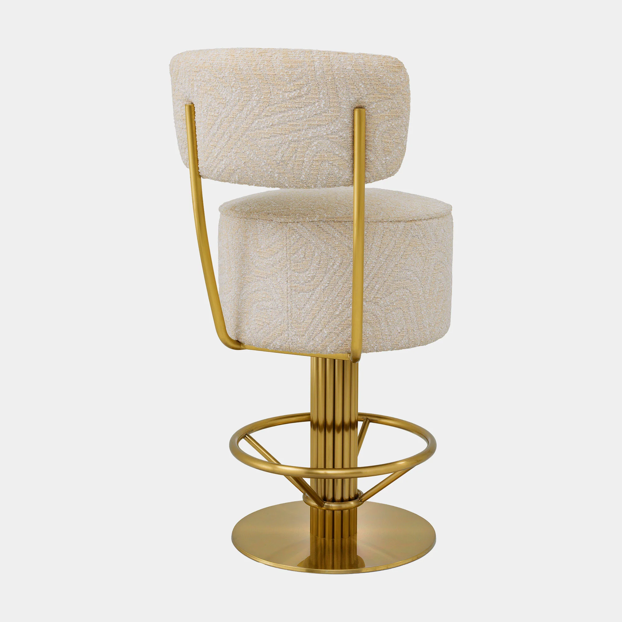 Eichholtz Carelton - Swivel Counter Stool With Back, Fabric - Image 4