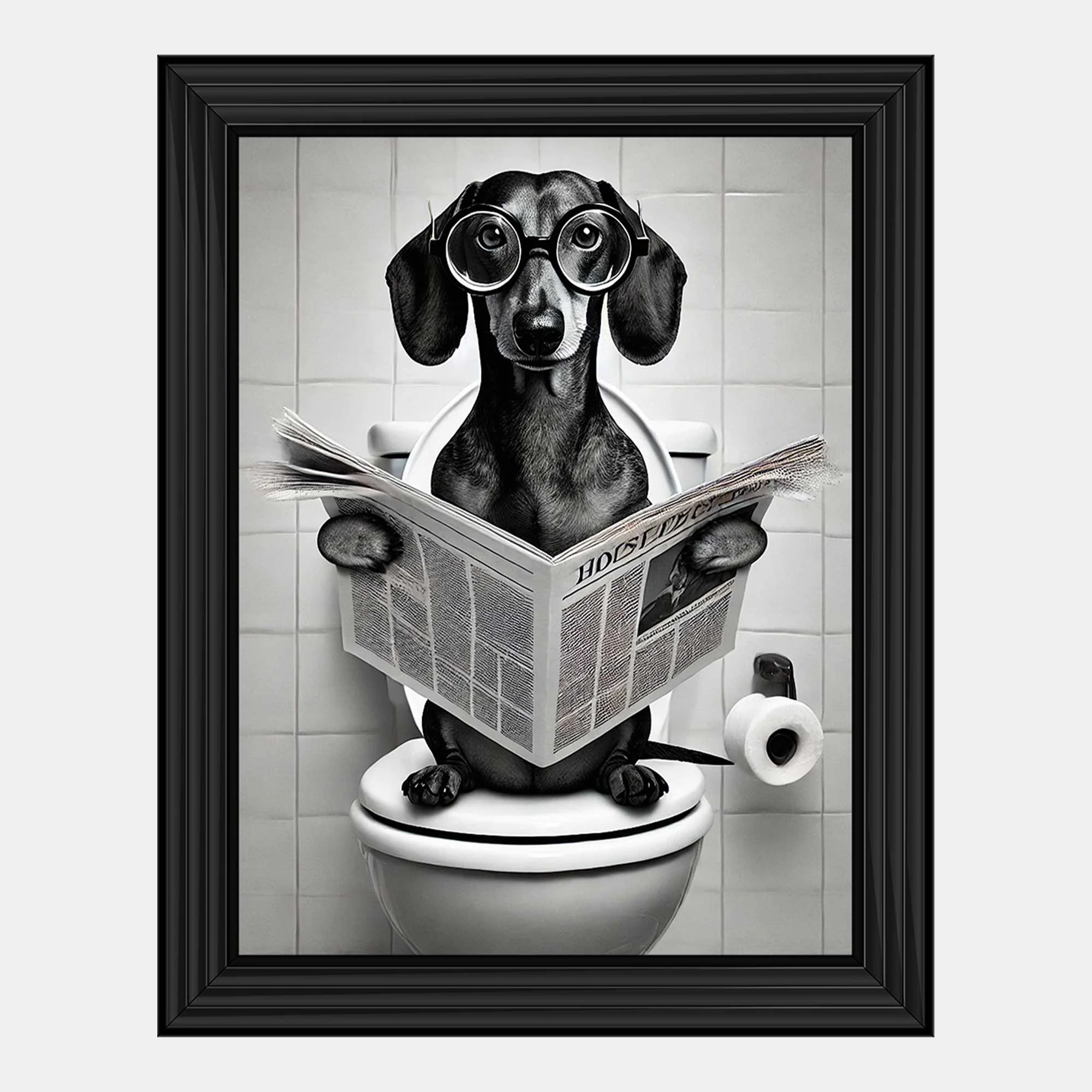 Dachs News Hound - Framed Wall Art Print