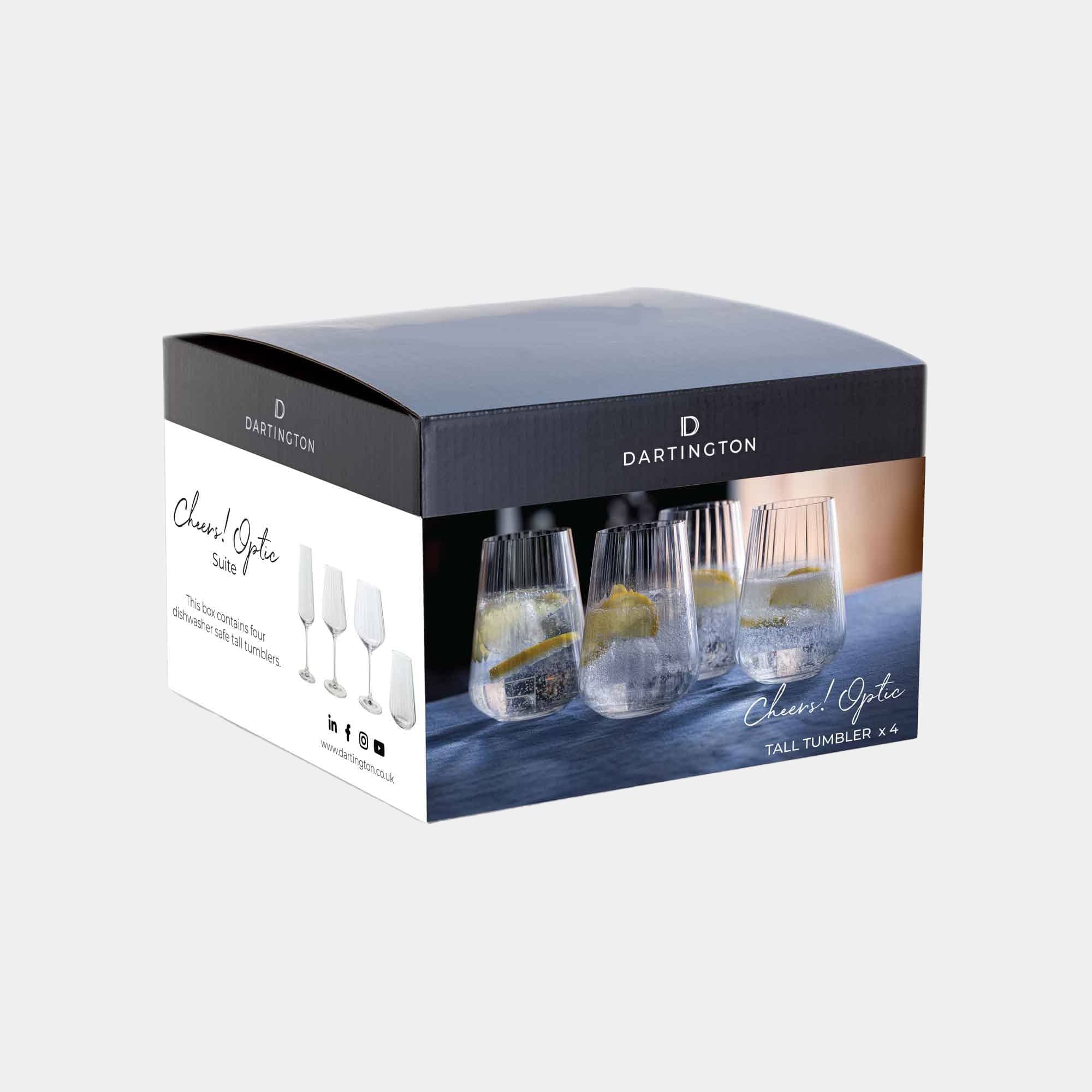 Dartington Crystal Cheers! Optic - Tall Tumbler Glasses, Set of 4 - Image 4