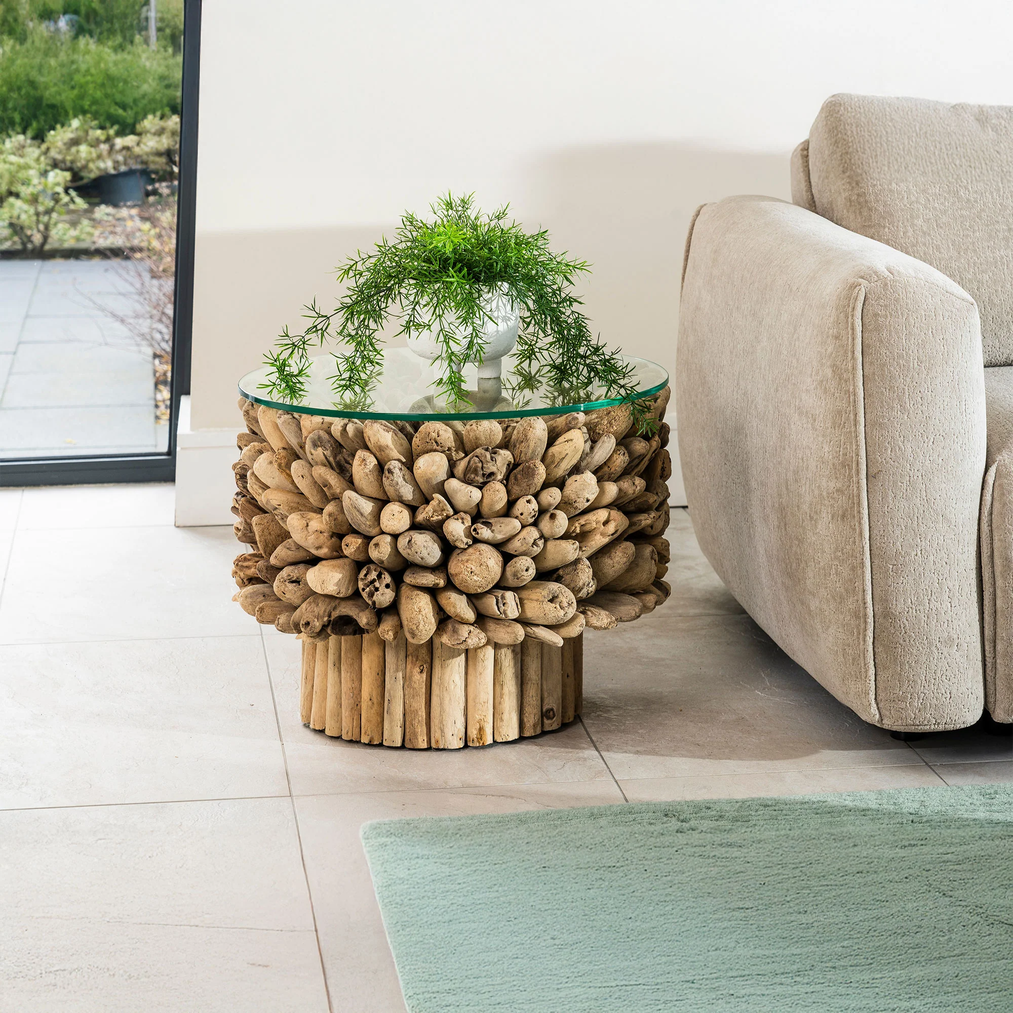 Driftwood - Glass Lamp Table - Image 2