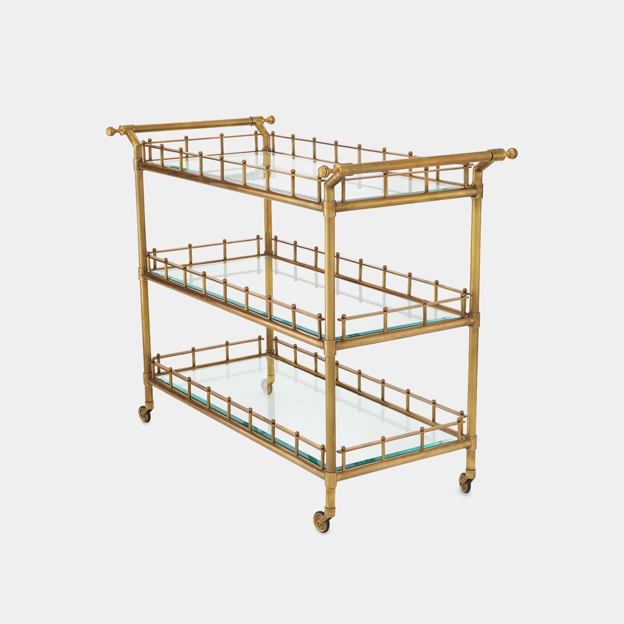 Eichholtz Scarlett - Drinks Trolley, Vintage Brass - Image 4