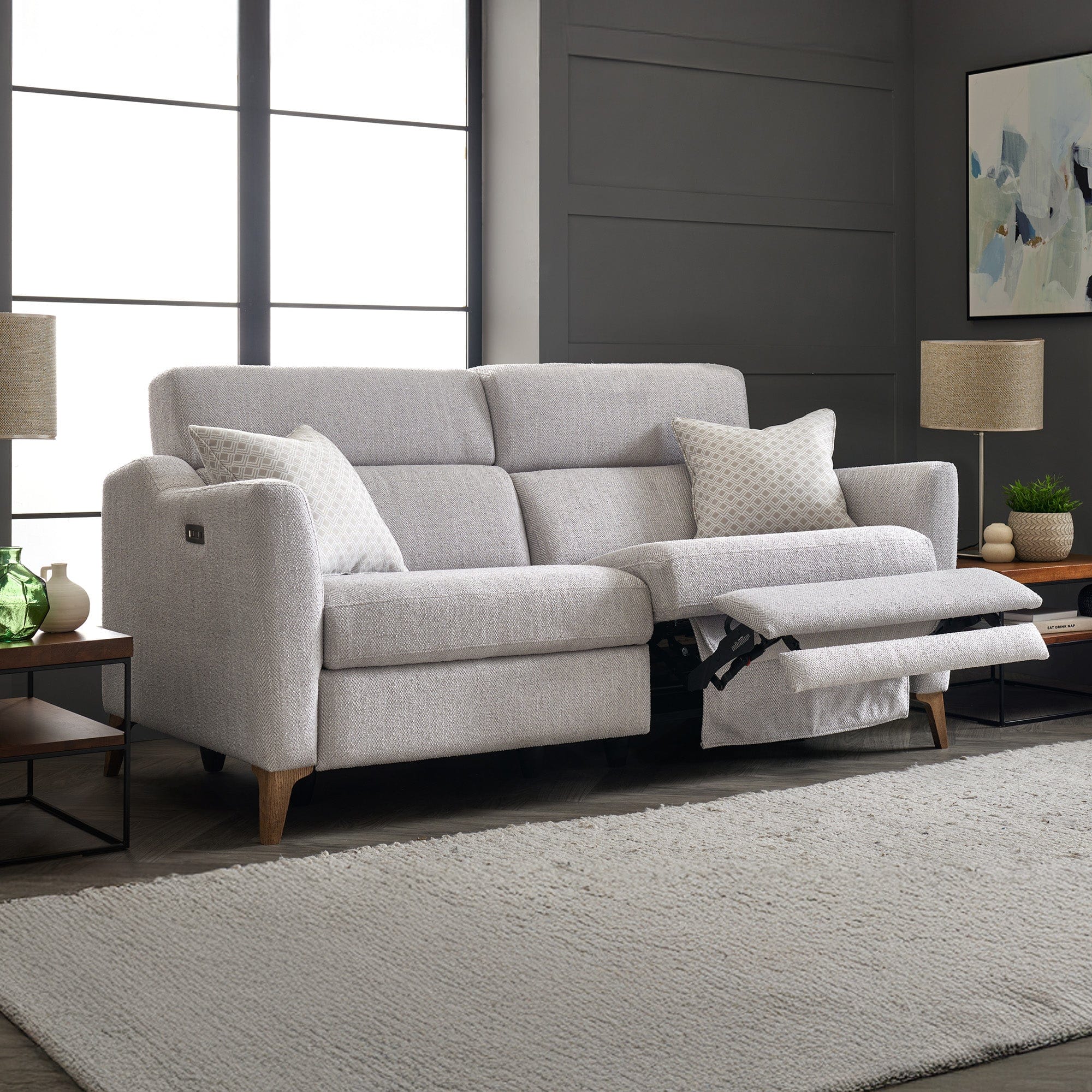 Ellis - 3 Seat Ultimate Recliner Sofa, Fabric - Image 2
