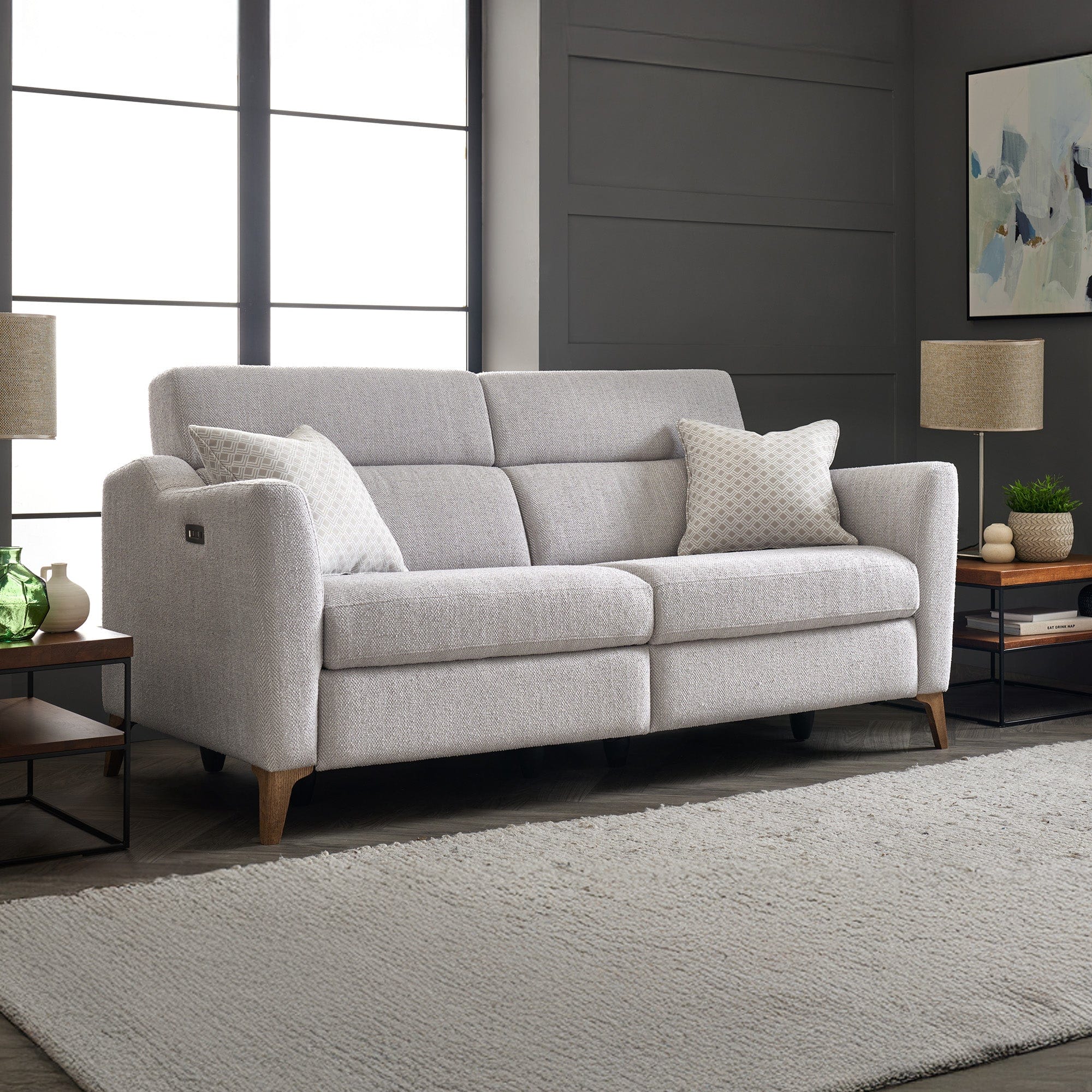 Ellis - 3 Seat Ultimate Recliner Sofa, Fabric - Image 9
