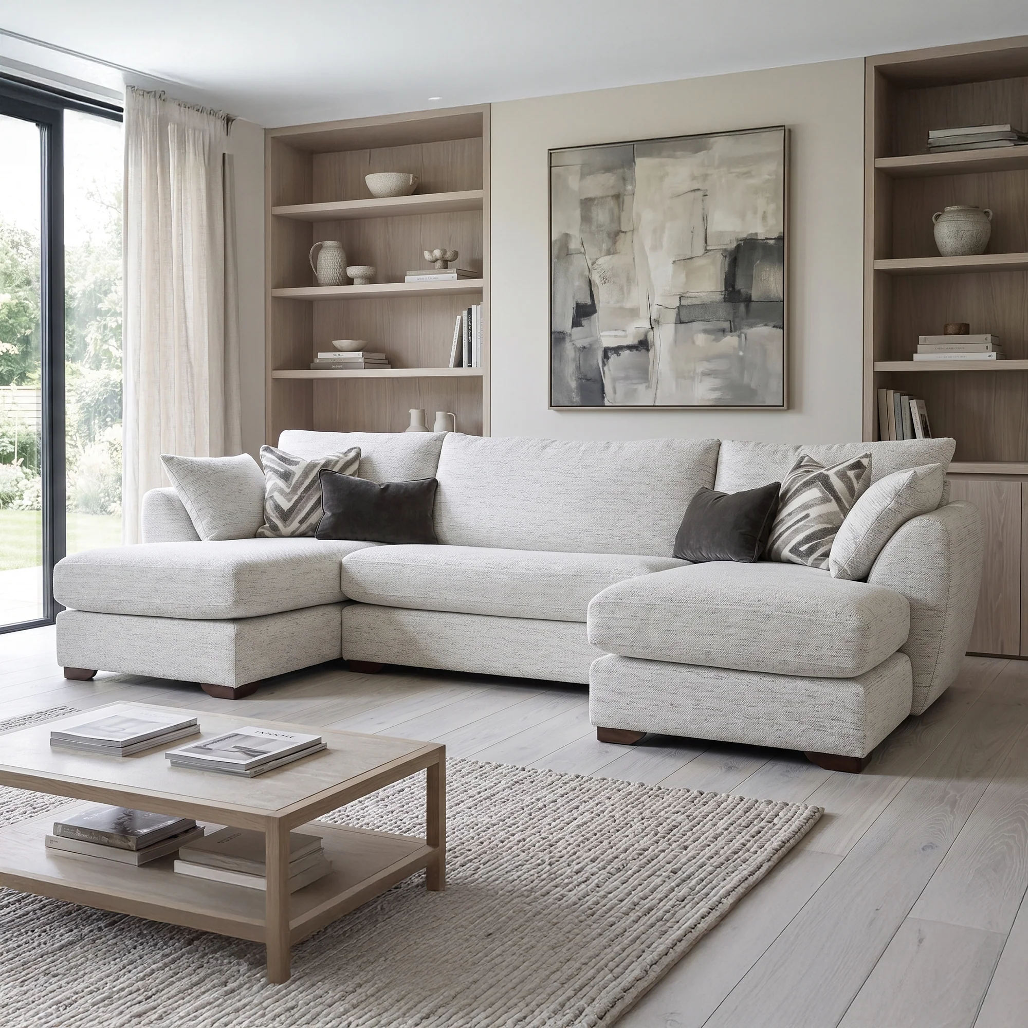 Embrace - Large Double Chaise Sofa, Fabric - Image 2