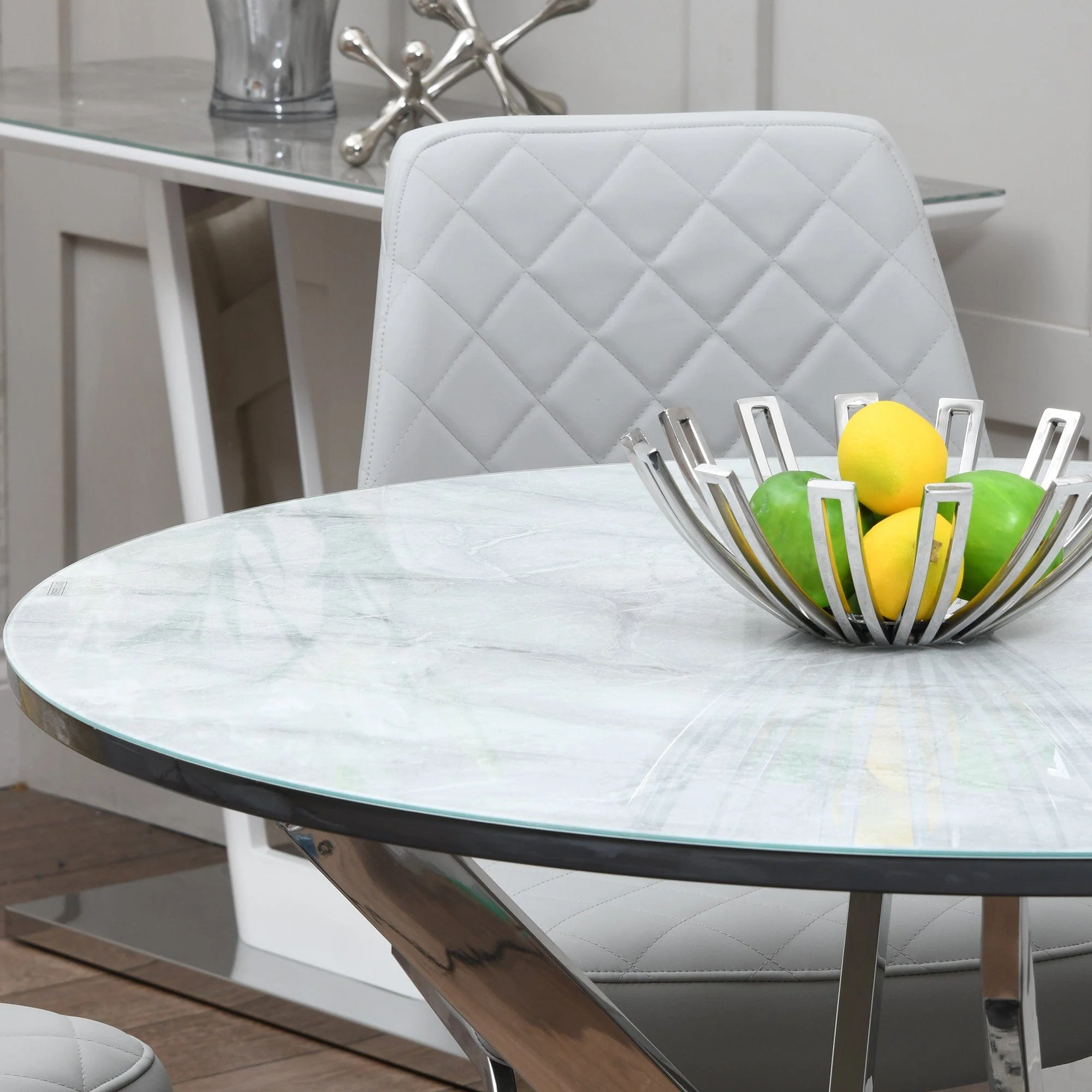 Florence - Marble Effect Dining Table - Image 4