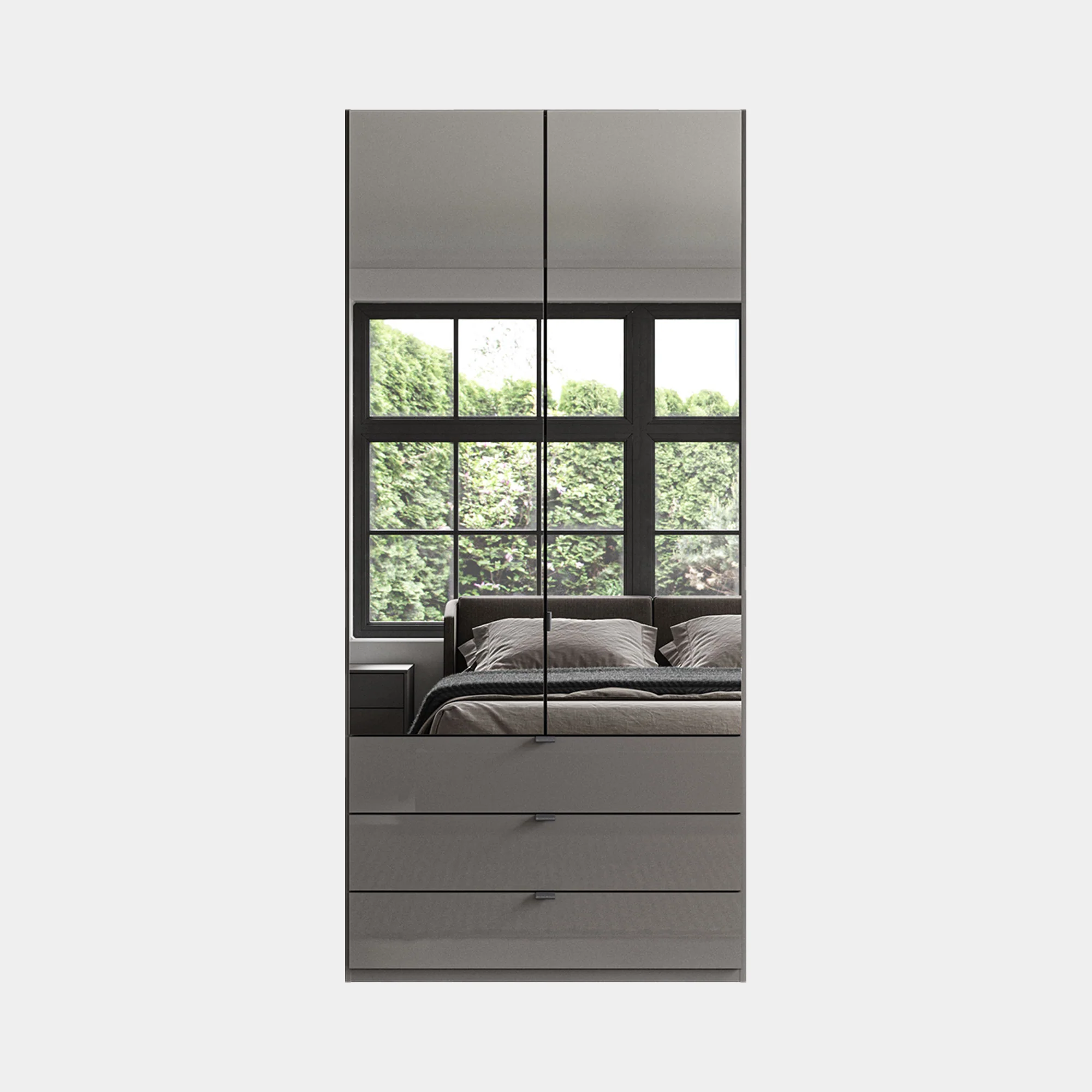 Florida - 2 Door Combi Mirrored Wardrobe - Image 9