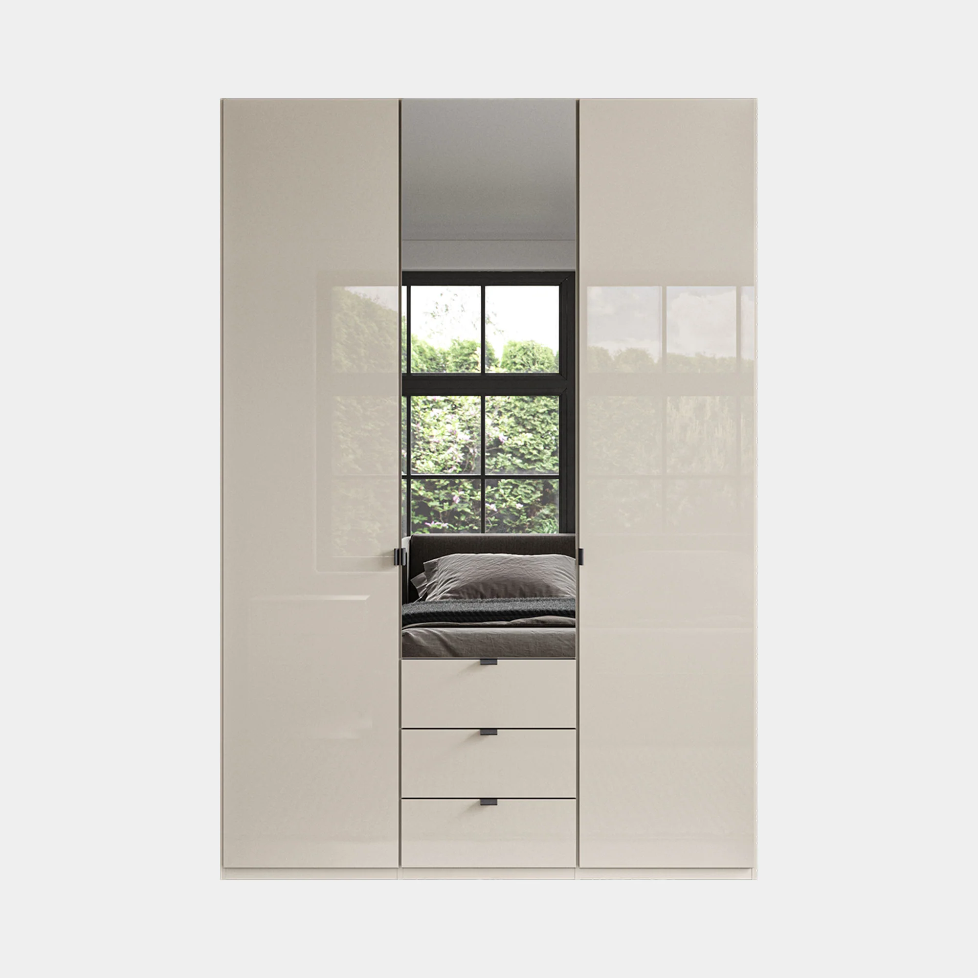 Florida - 3 Door Mirrored Combi Wardrobe - Image 3