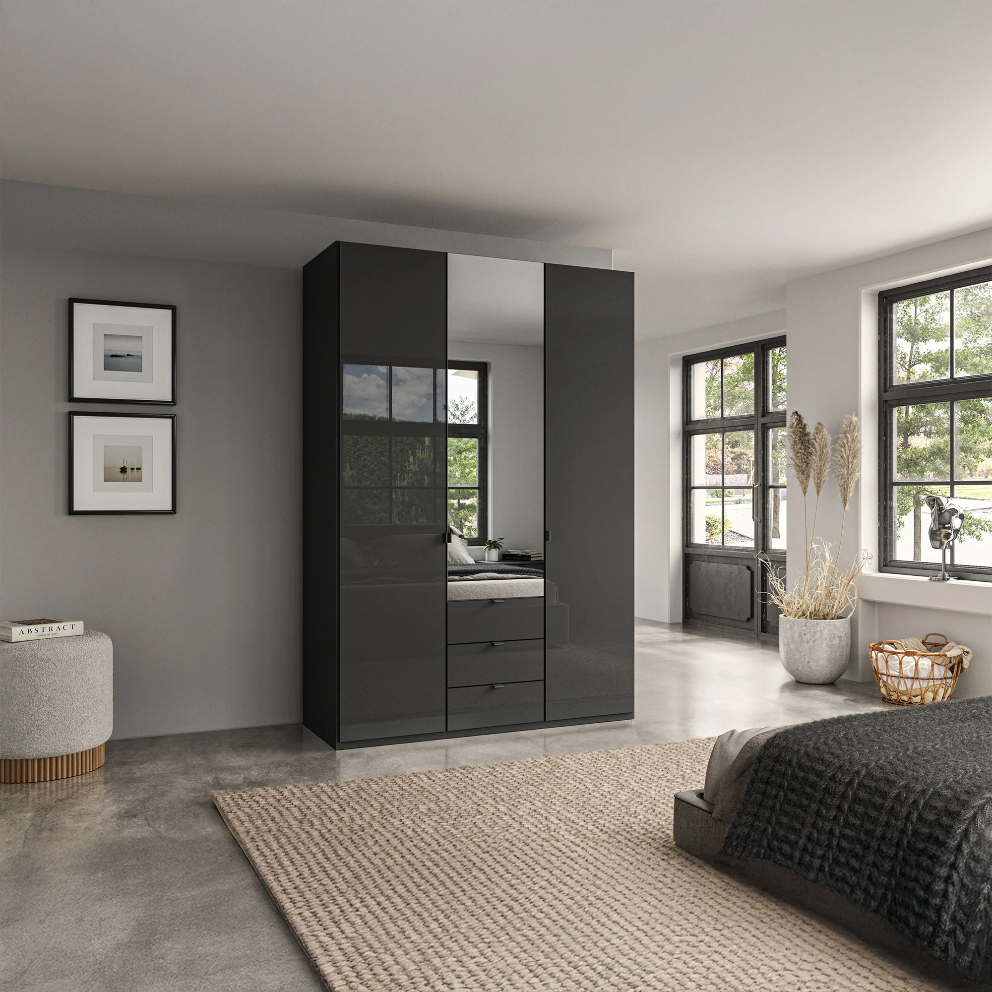 Florida - 3 Door Mirrored Combi Wardrobe - Image 6