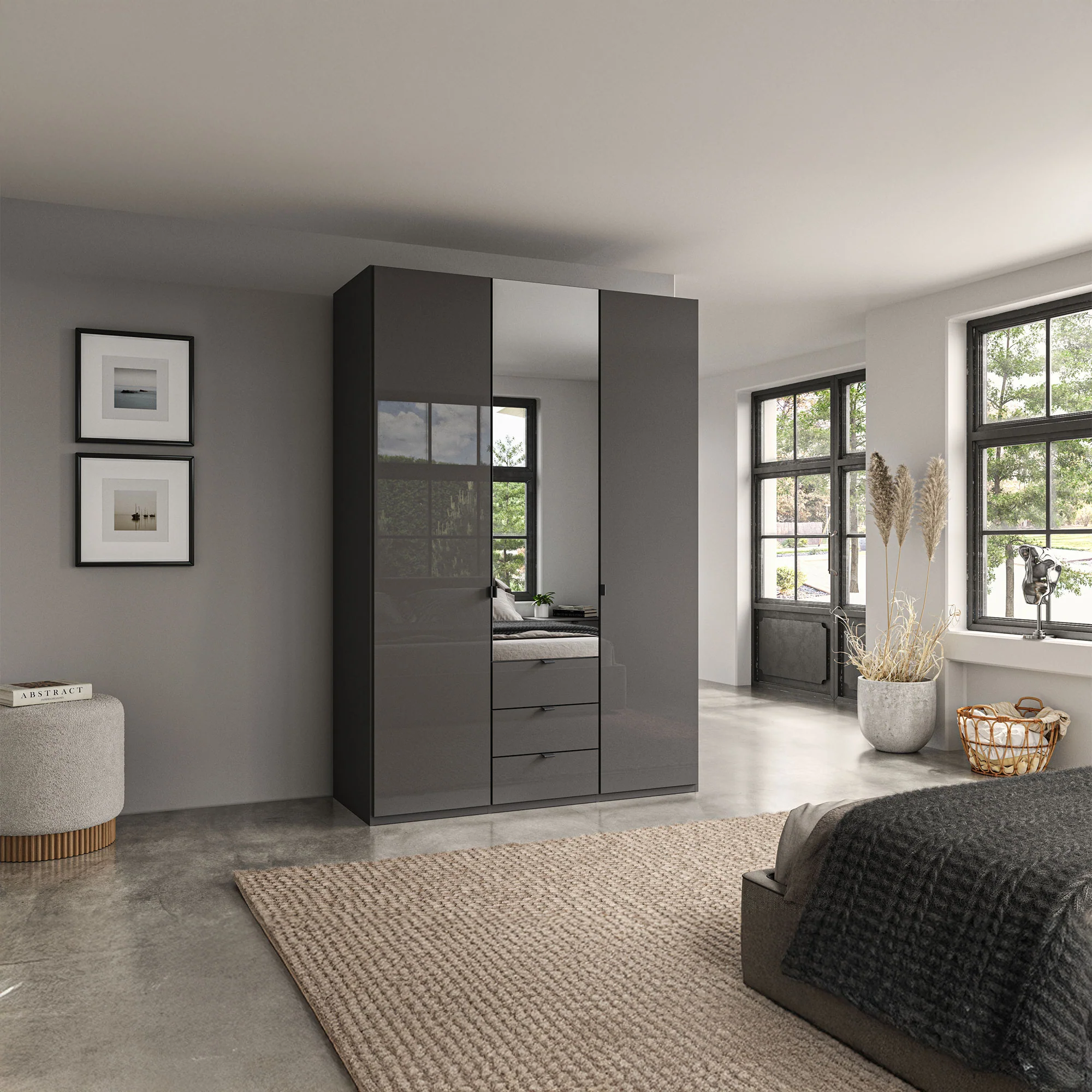 Florida - 3 Door Mirrored Combi Wardrobe - Image 8